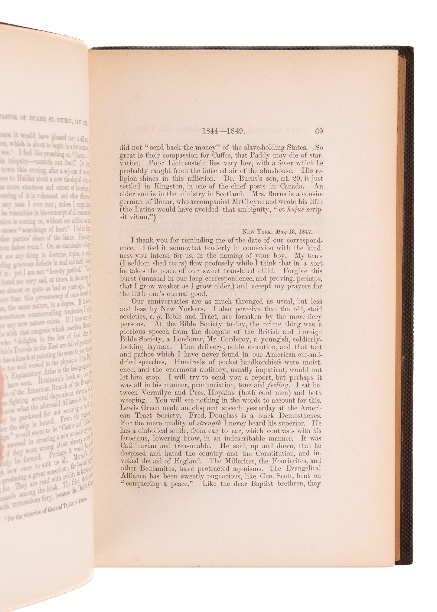 1860 J. W. ALEXANDER. Correspondence of Princeton Divine, J. W. Alexander. Revival, Slavery, &c.