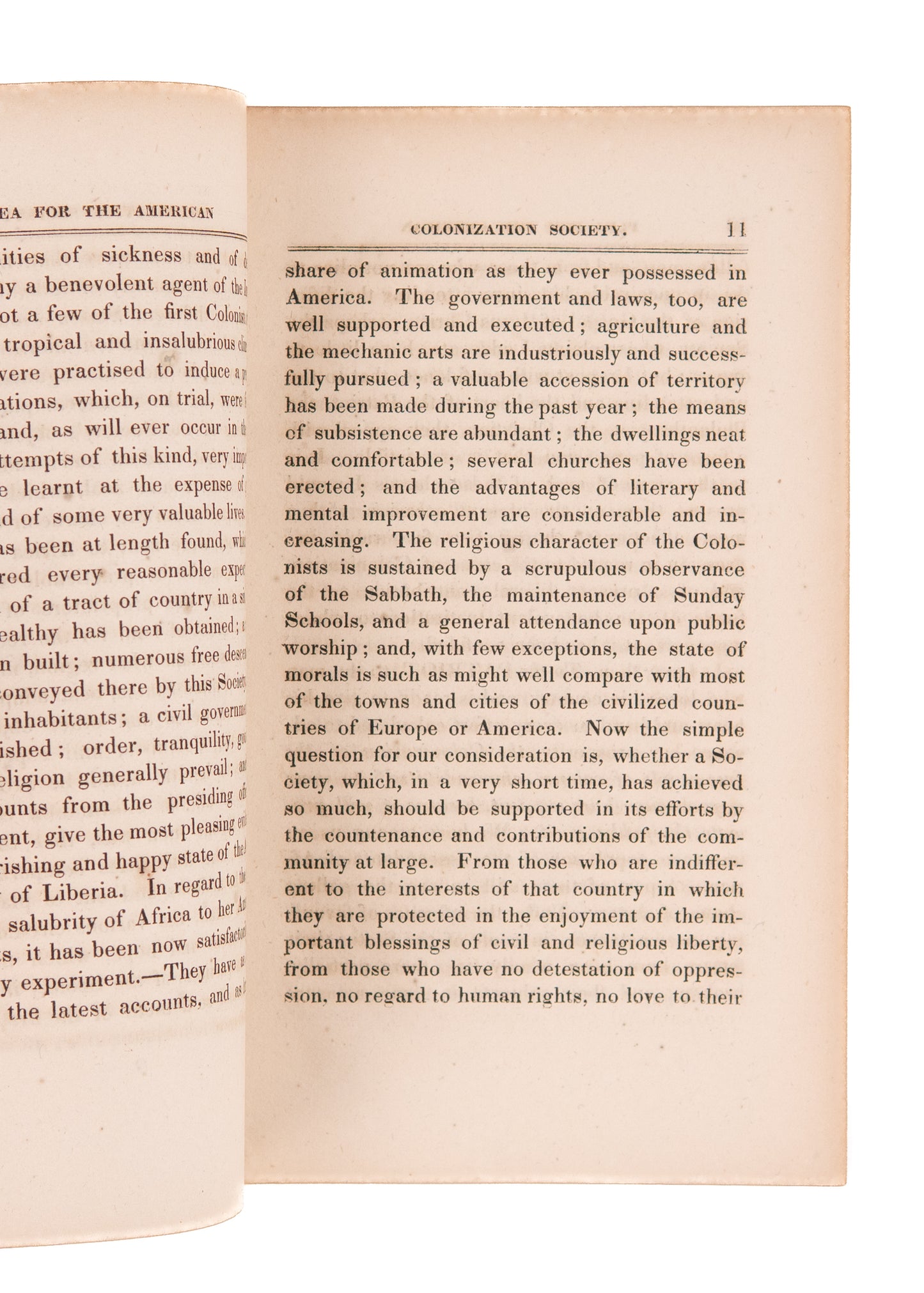 1832 LIBERIA - SLAVERY. A Plea for the American Colonization Society by James Milnor.
