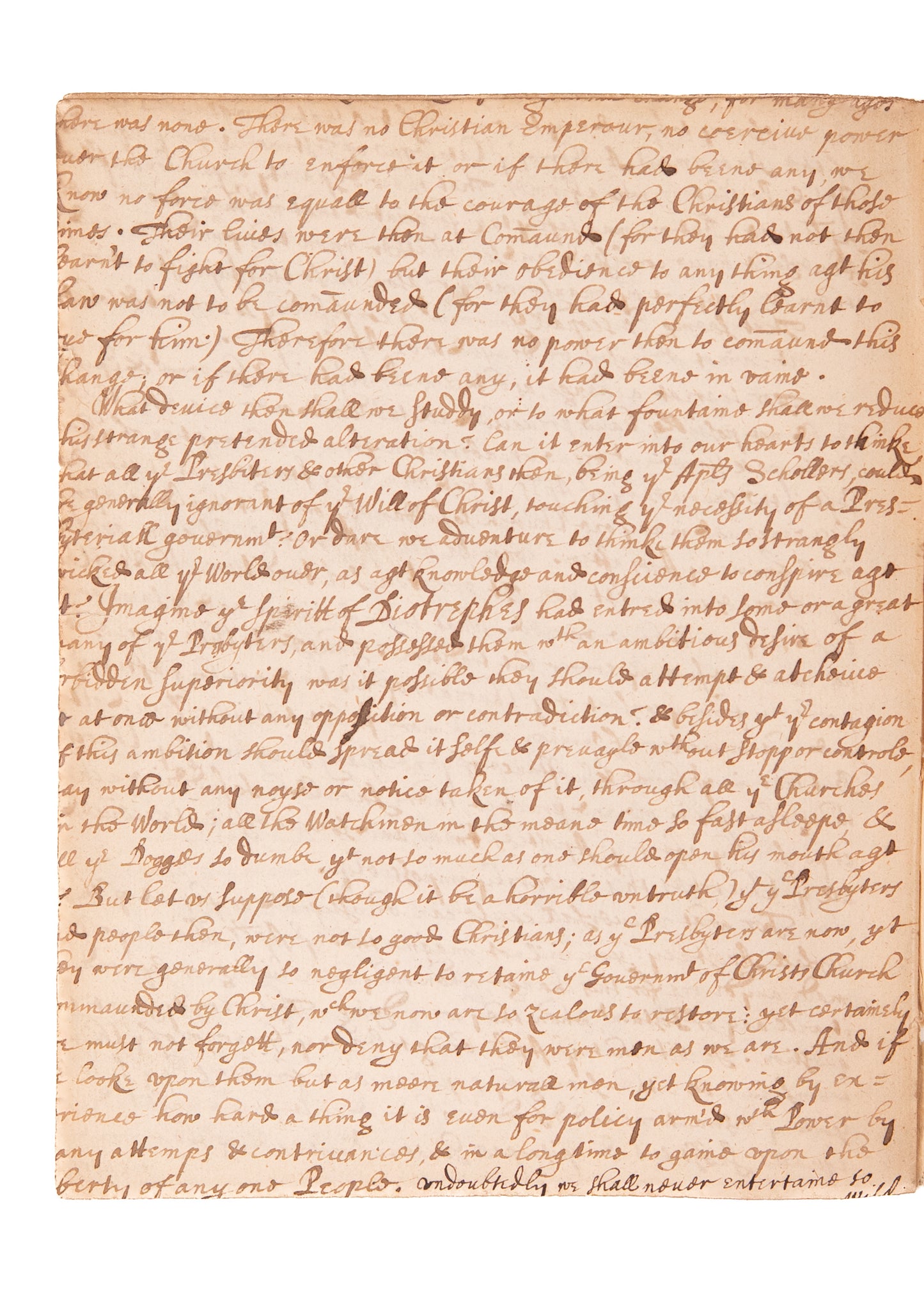 1644 WILLIAM CHILLINGWORTH. Original MSs. Apostolic Origins of Episcopacy - Influenced John Wesley. Anti-Presbyterian.