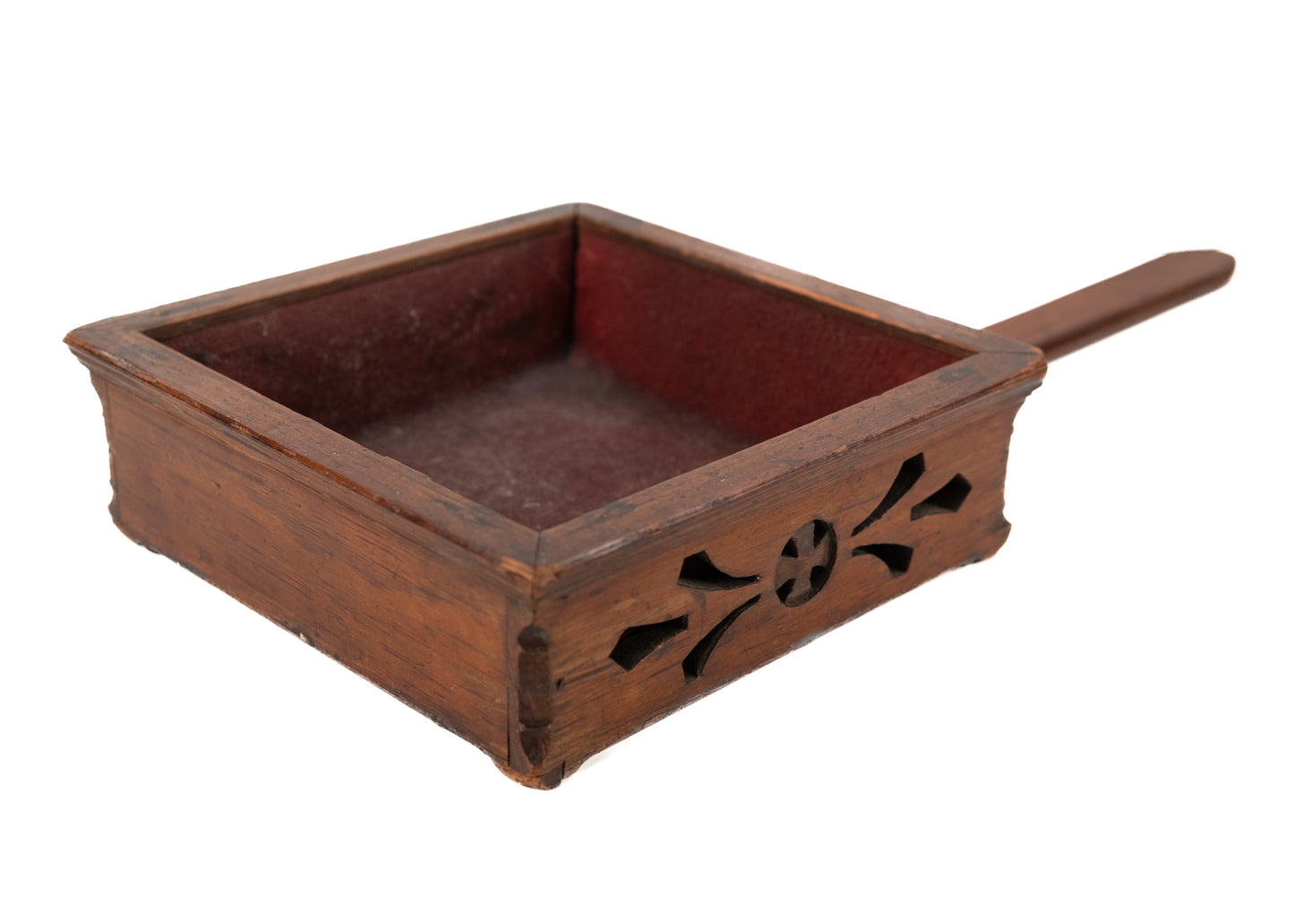 1890-1900 OFFERING BOX. Original Pitch Pine Neo-Gothic Offering Receptacle.