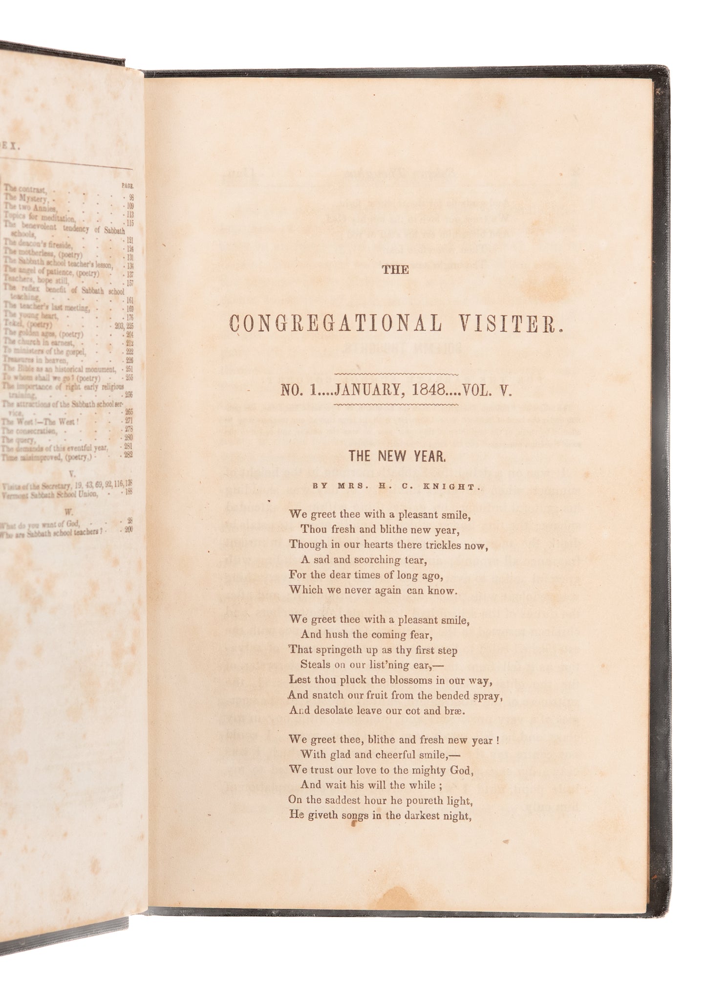 1848 THE CONGREGATIONAL VISITOR. History of Sabbath Schools and Westward Expansion.