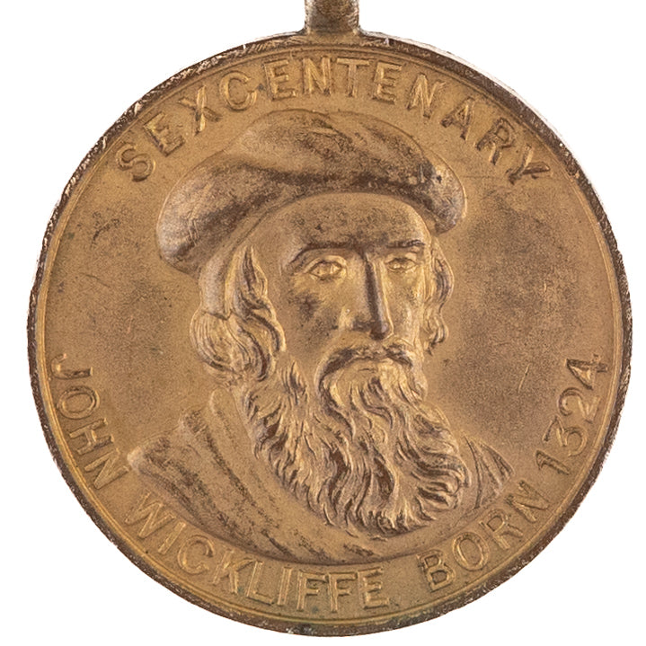 1924 JOHN WICKLIFFE. Charming Bronze Watch Fob Celebrating the Sexcentenary.
