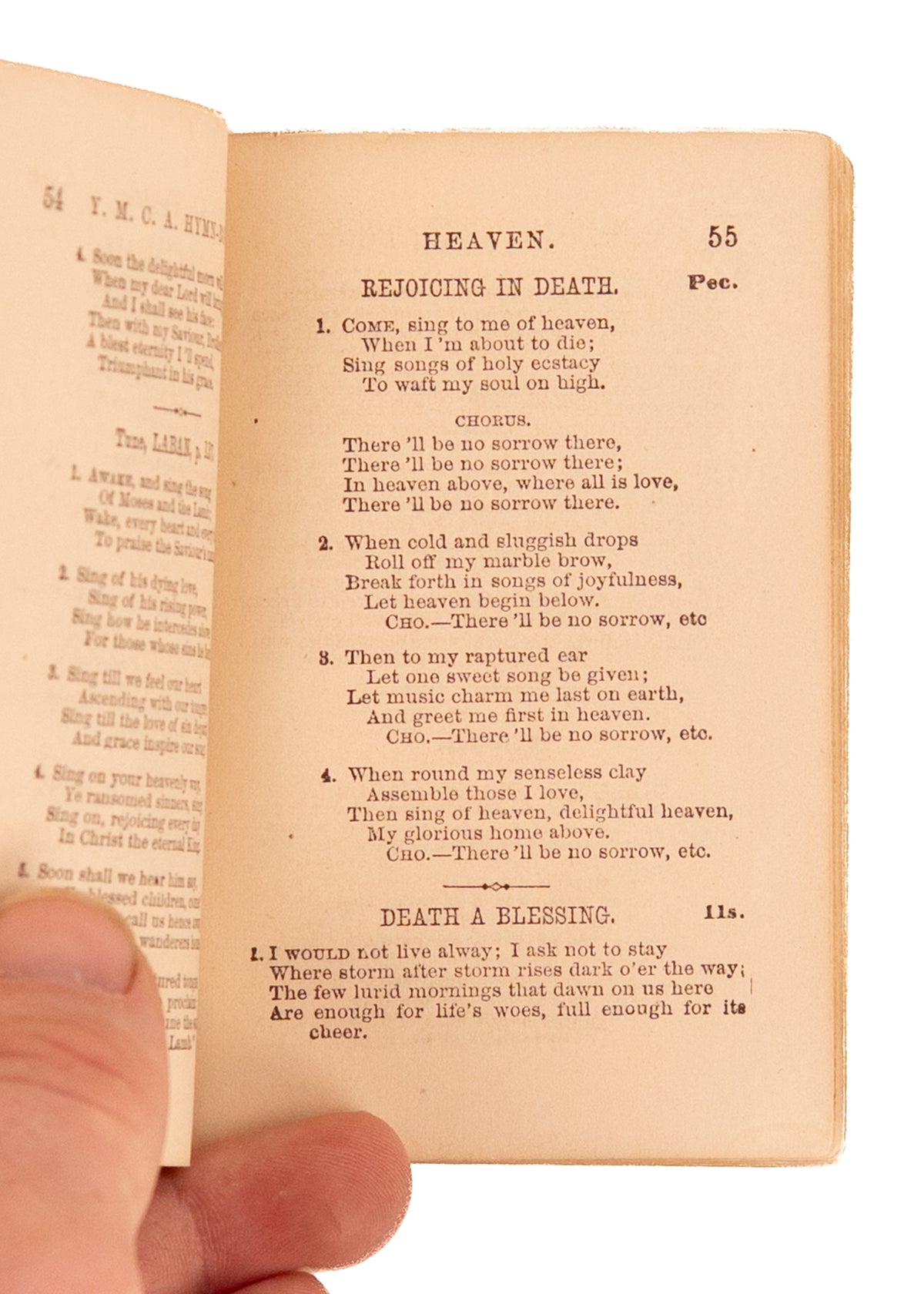 1867 YMCA HYMN-BOOK. First Hymn-Book Ever Published by YMCA. Model for D. L. Moody & Ira D. Sankey's Revivalist Hymns.