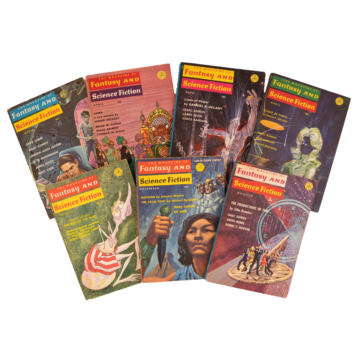 THE MAGAZINE OF FANTASY AND SCIENCE FICTION. 64 Issues. Flowers for Algernon 1st Appearance - Isaac Asimov