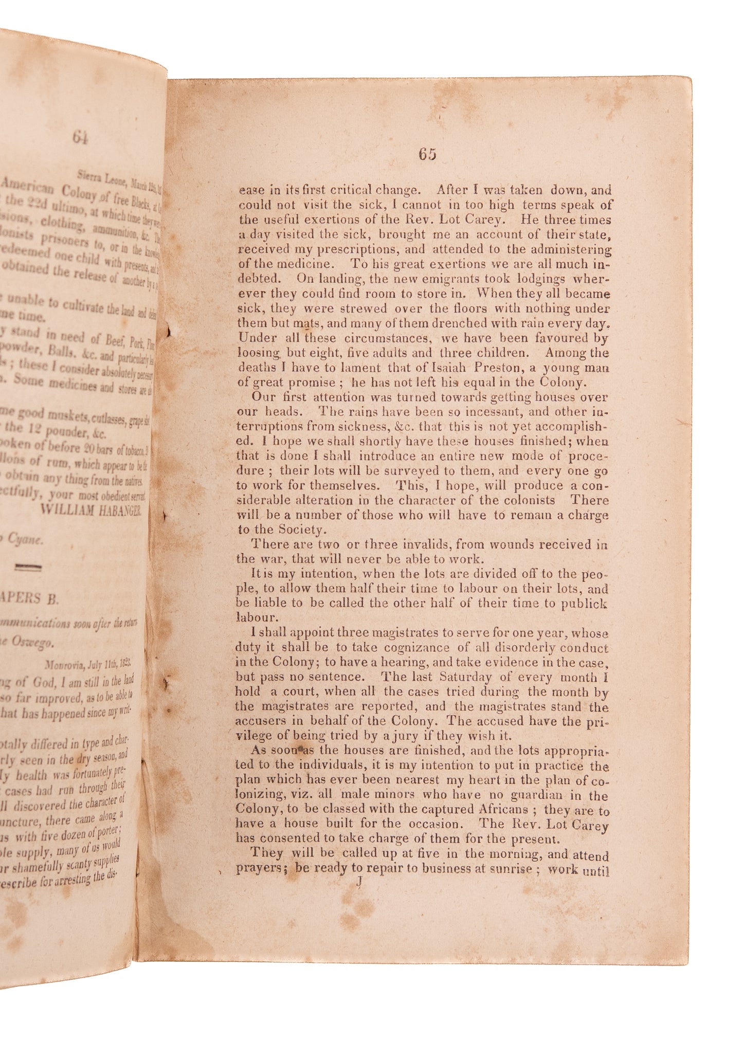1824 LIBERIA & SLAVERY. Seventh Annual Report on Slavery Colonization. Francis Scott Key, etc.