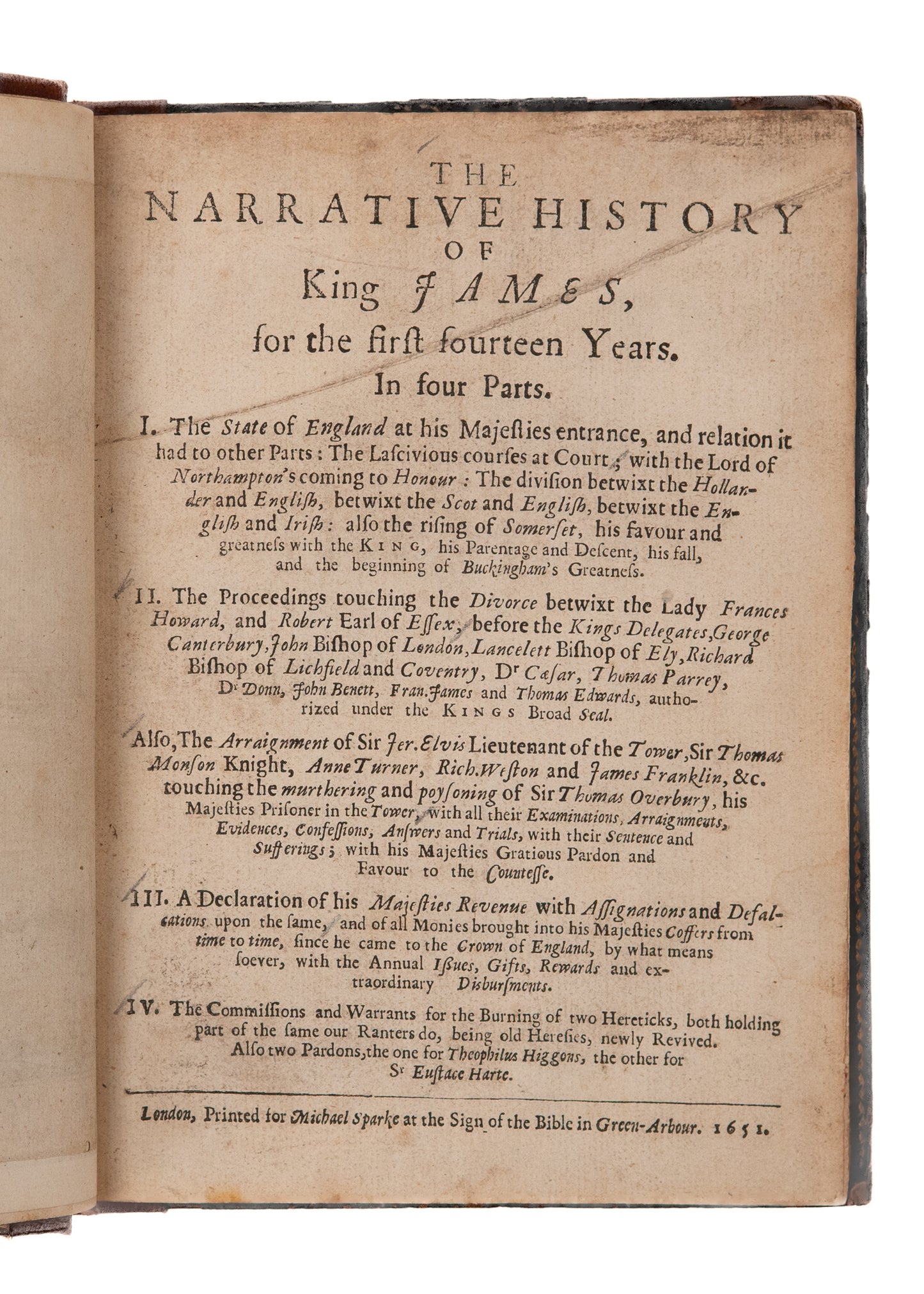 1651 KING JAMES. History of King James, His Financial Pilfering & the Burning of Heretics,