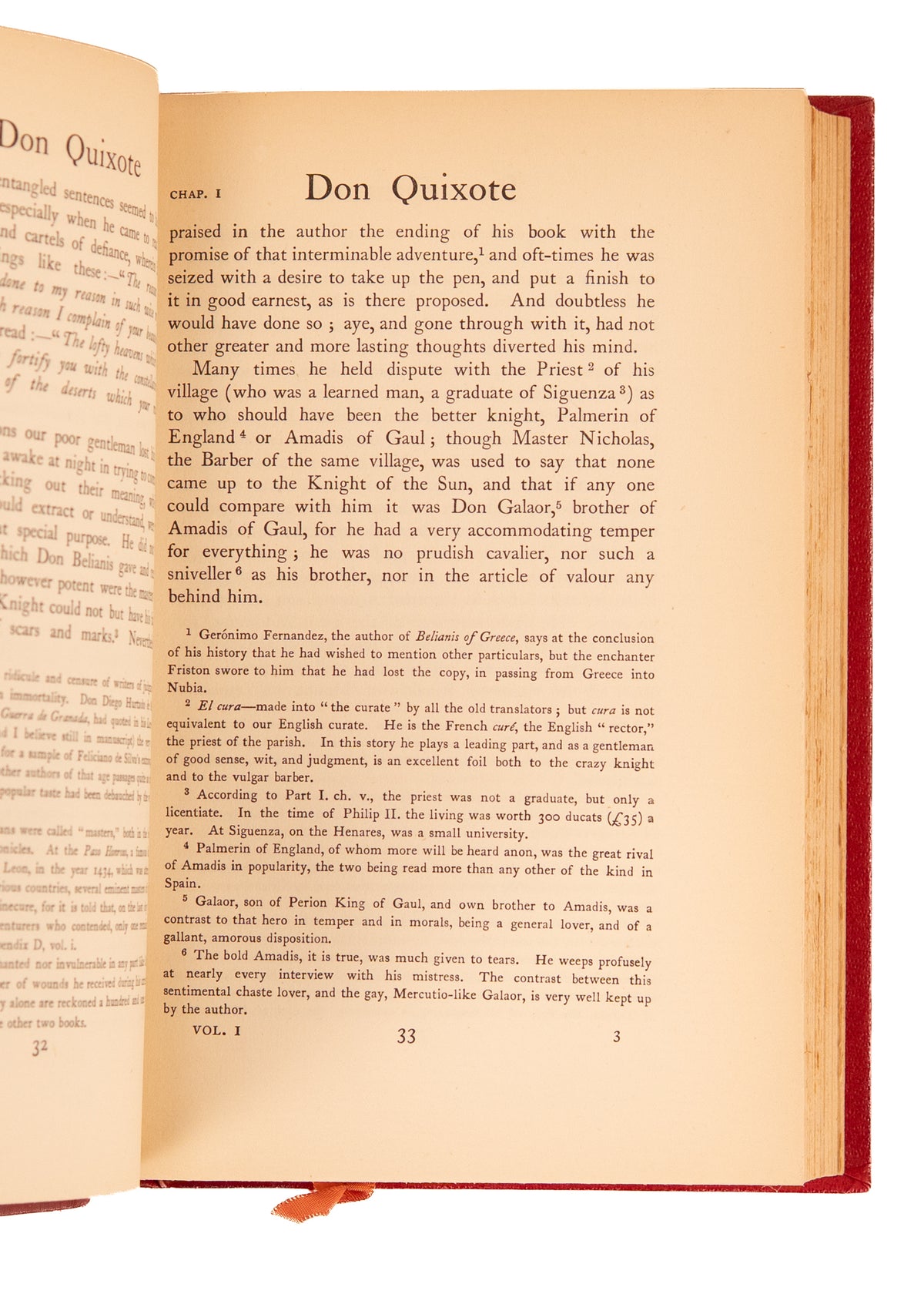 1895 DON QUIXOTE. Superb Scholarly Translation of "The First Modern Novel" in Fine Crimson Leather Bindings.