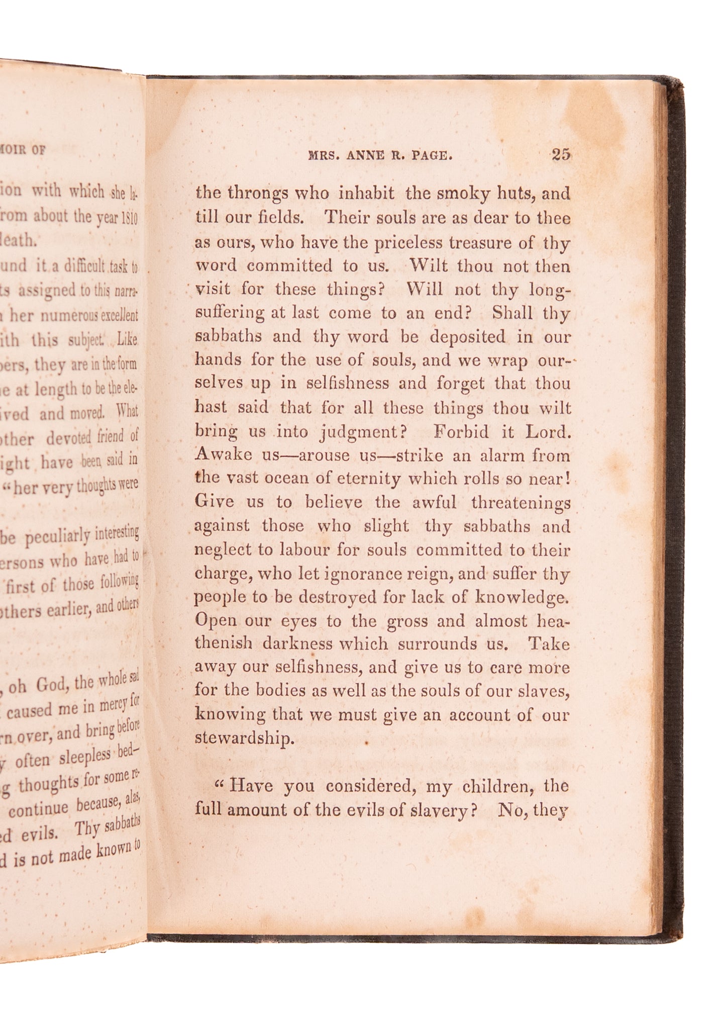 1844 EARLY FEMALE ABOLITIONIST. Memoir of Anne R. Page, Plantation Owner of Virginia.
