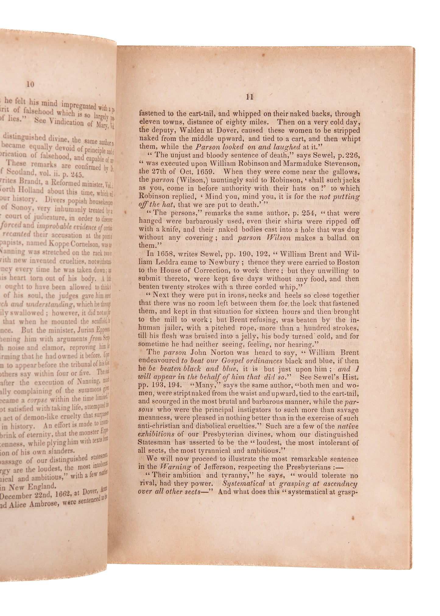 1844 THOMAS JEFFERSON & PRESBYTERIANS. Jefferson Warns Against Christian Nationalism.