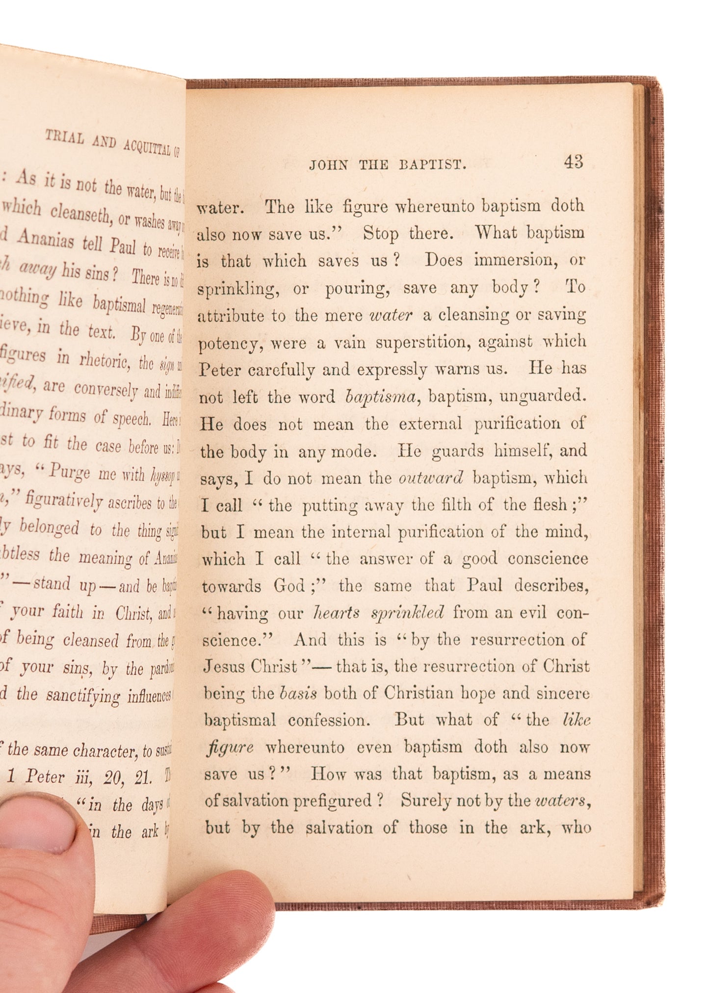 1853 ANTI-BAPTIST / CAMPBELLITE. Acquittal of John the Baptist from Charge of Plunging.