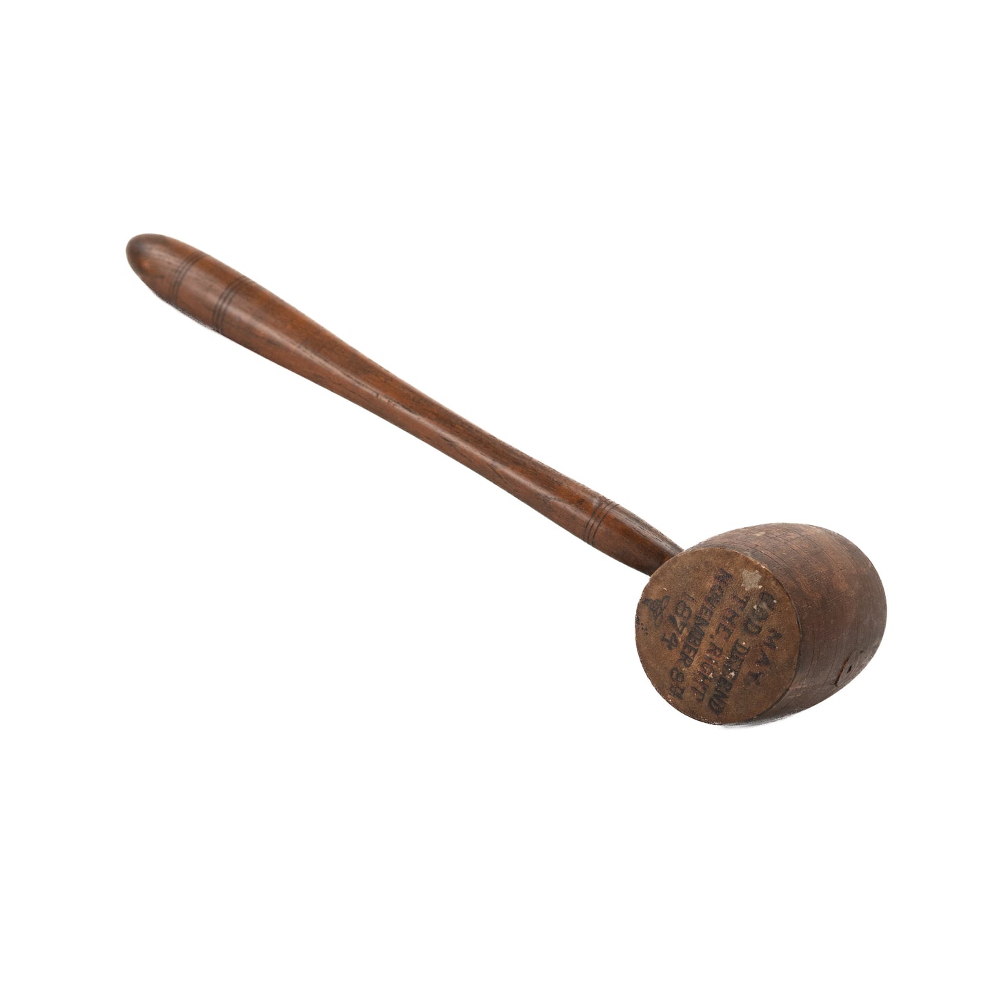 1874 NEGRO SUFFRAGE. Gavel with "May God Defend the Right. Nov. 8, 1874" Black Justice Connections