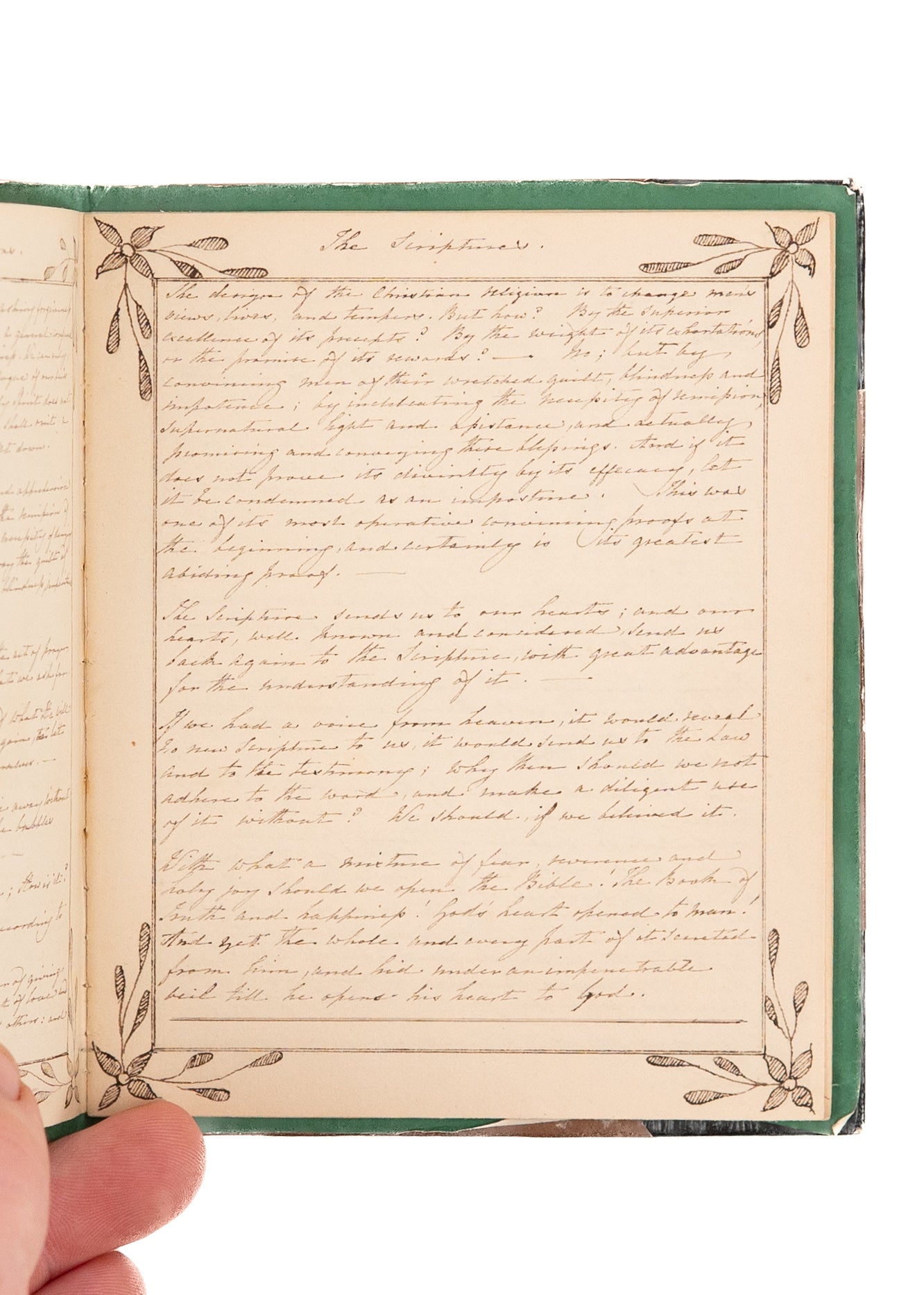1828 THOMAS ADAM. Handwritten MSs. Selectons from Private Thoughts on Religion.