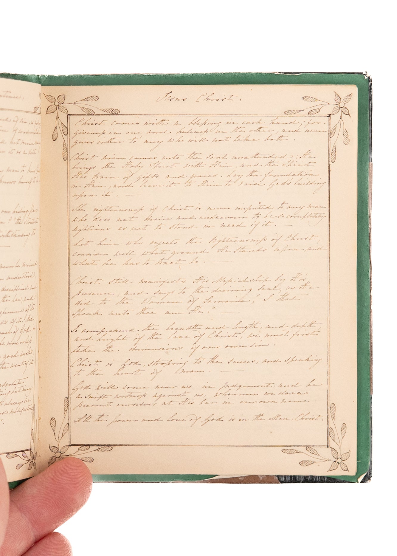 1828 THOMAS ADAM. Handwritten MSs. Selectons from Private Thoughts on Religion.