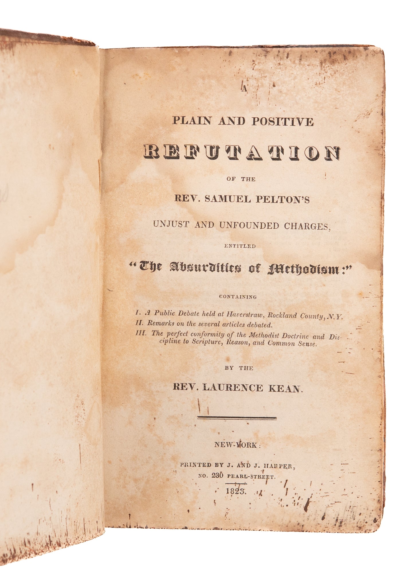 1823 LAURENCE KEAN. Kean's Vindication of Methodism. Emotionalism, Revivalism, Calvinism.