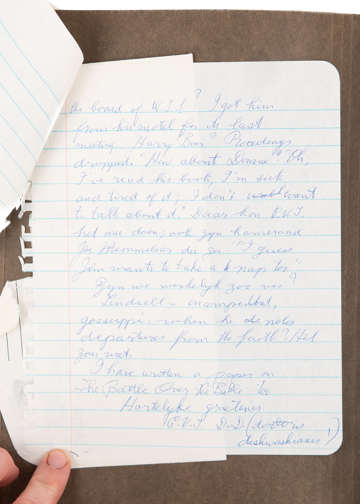 1970 CORNELIUS VAN TIL. Archive of Correspondence, Annotated Books, Re: Dietrich Bonhoeffer, Karl Barth &c.