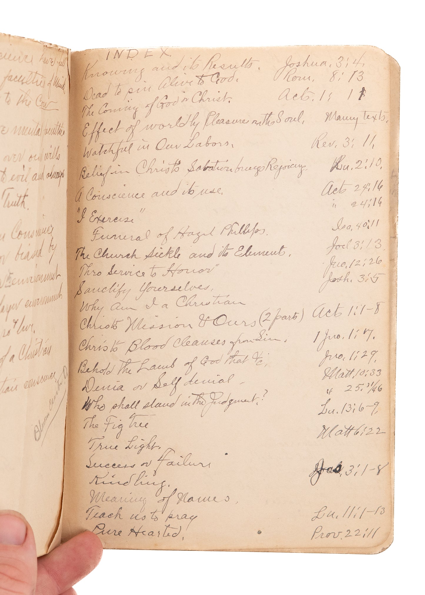 1899 CHURCH OF GOD - WINEBRENNER. 108pp MSs Sermons by Findlay College Leader, F. F. Manchester.