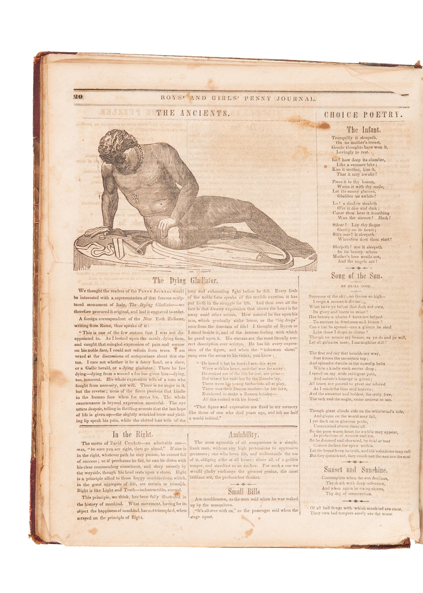 1849 JUVENILE PERIODICAL. Boys' and Girls' Penny Journal. Whaling, Phrenology &c