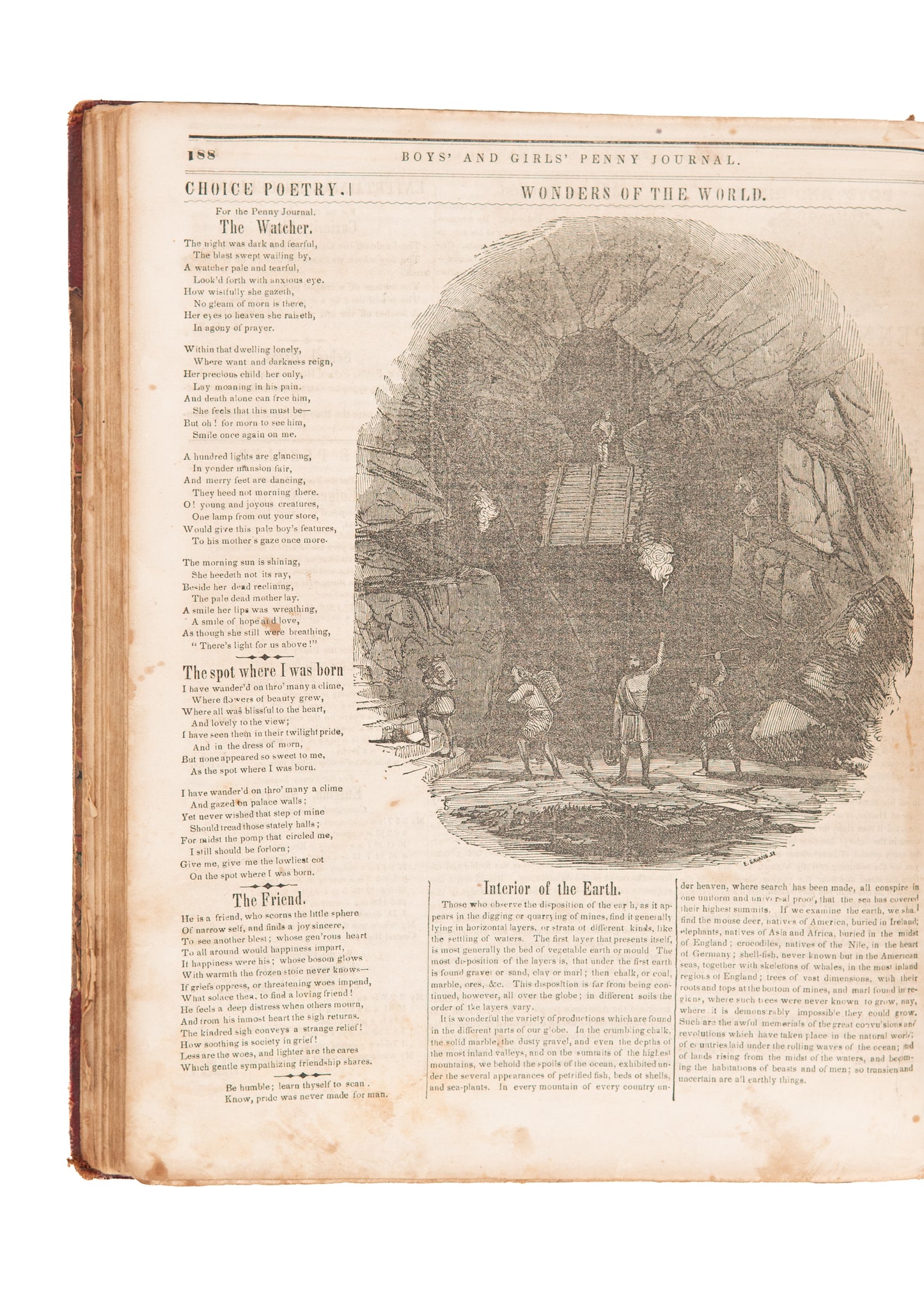 1849 JUVENILE PERIODICAL. Boys' and Girls' Penny Journal. Whaling, Phrenology &c