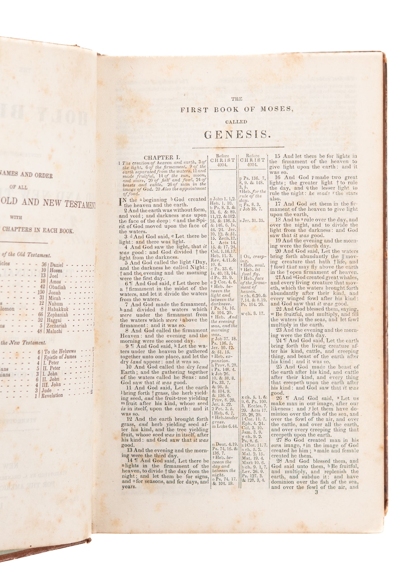 1834 THE HOLY BIBLE. The American Bible Society. Nice Early Calf Edition.