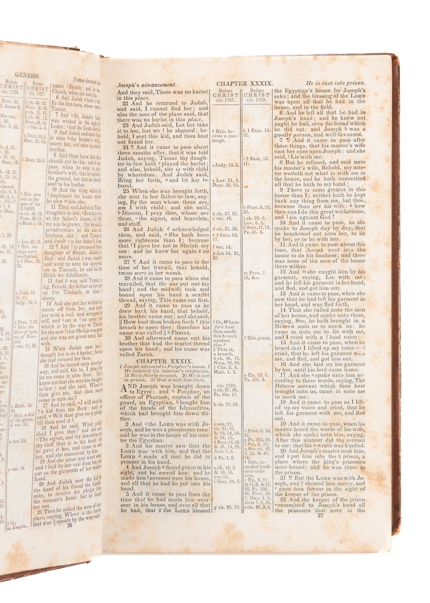 1834 THE HOLY BIBLE. The American Bible Society. Nice Early Calf Edition.