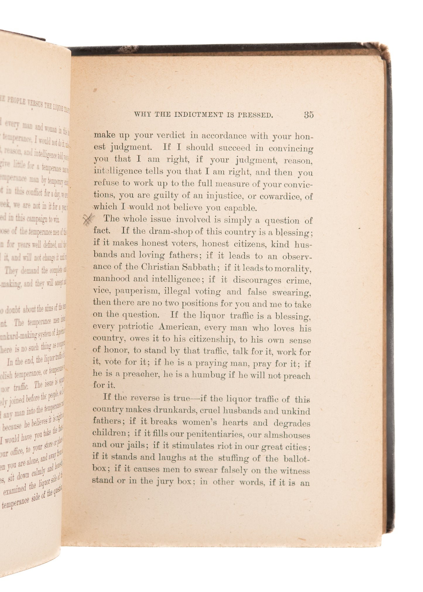 1883 LIQUOR & PROHIBITION. The People Versus the Liquor Traffic by Head of Prohibition Party.