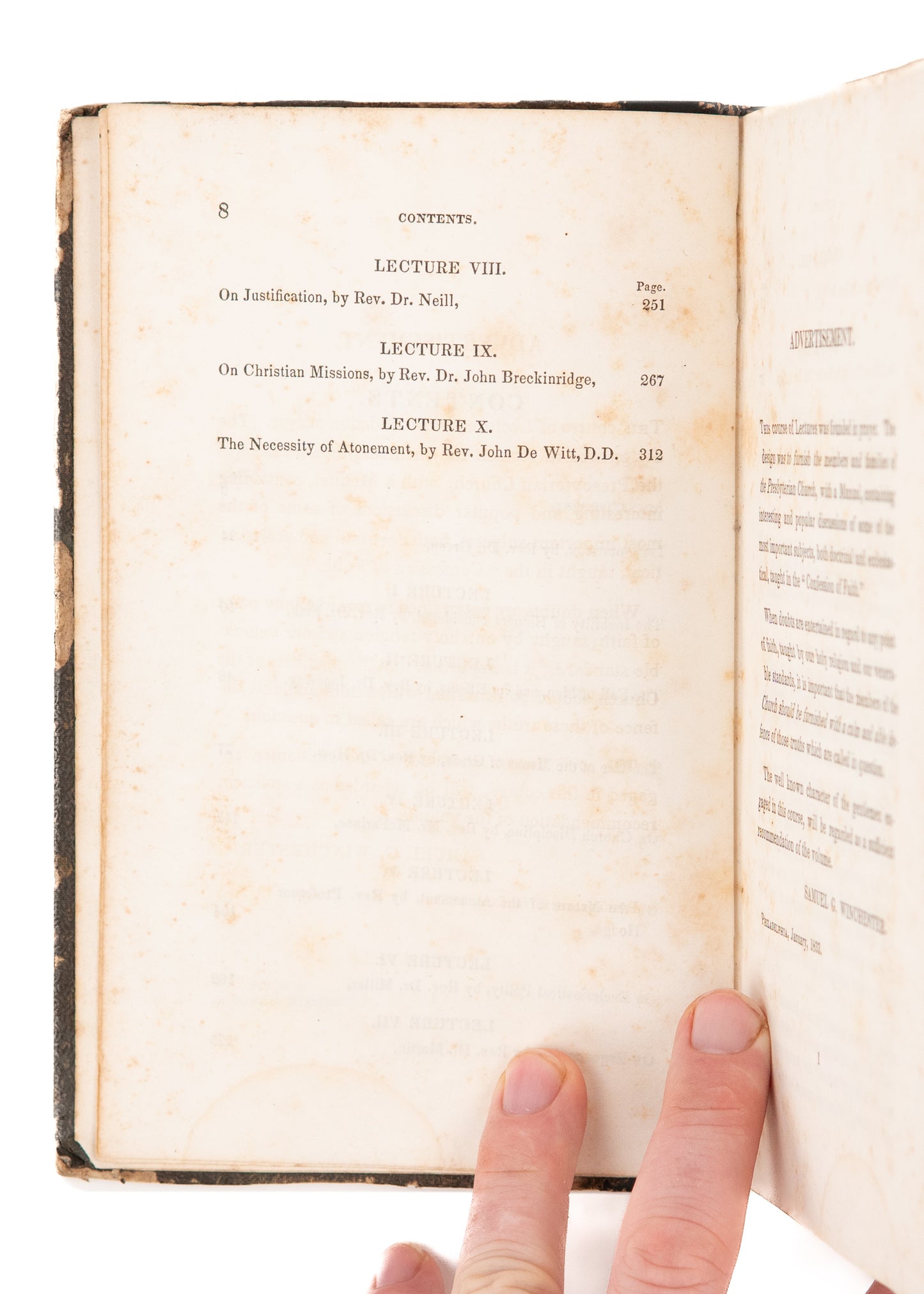 1841 JOHN DE WITT. The Spruce Street Lectures. Presbyterians on Calvinism.