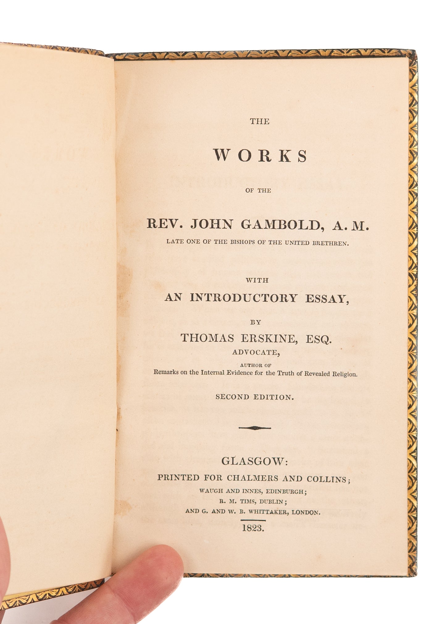 1823 JOHN GAMBOLD. The Nicholas von Zinzendorf of England - Moravian Great Awakening.