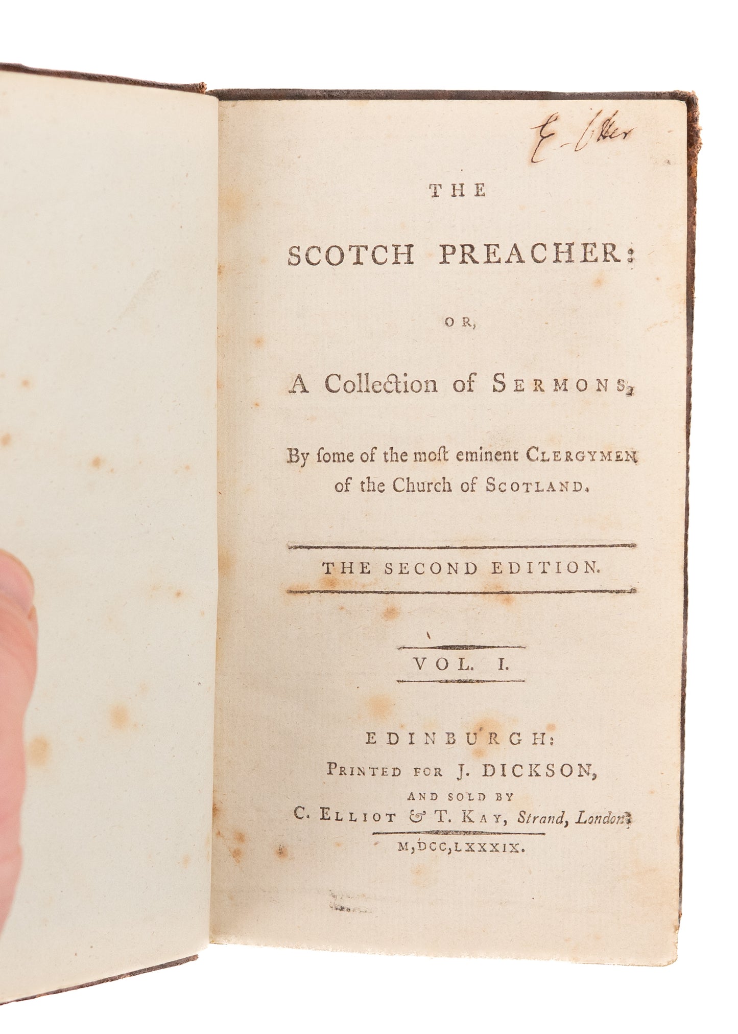 1789 SCOTTISH COVENANTER. The Scotch Preacher - Sermons by George Wishart, John Bonar, etc.