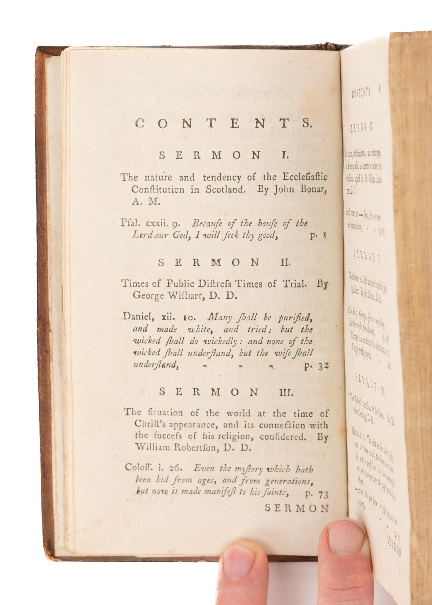 1789 SCOTTISH COVENANTER. The Scotch Preacher - Sermons by George Wishart, John Bonar, etc.
