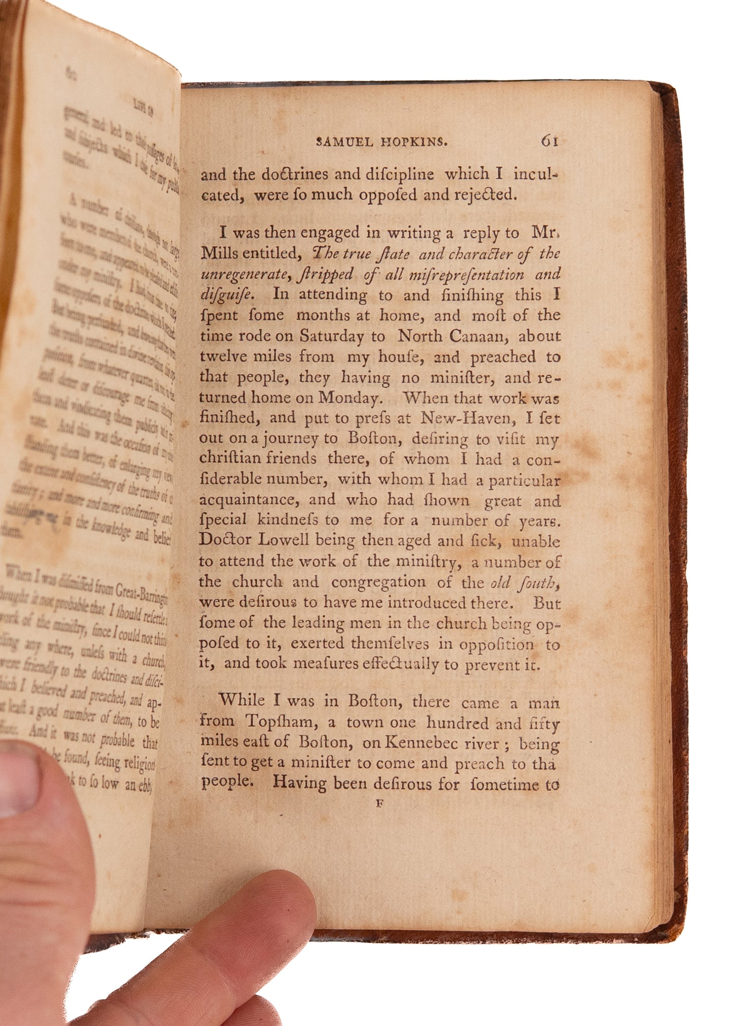 1805 SAMUEL HOPKINS. First Edition Diary and Writings of Jonathan Edwards Protégé.