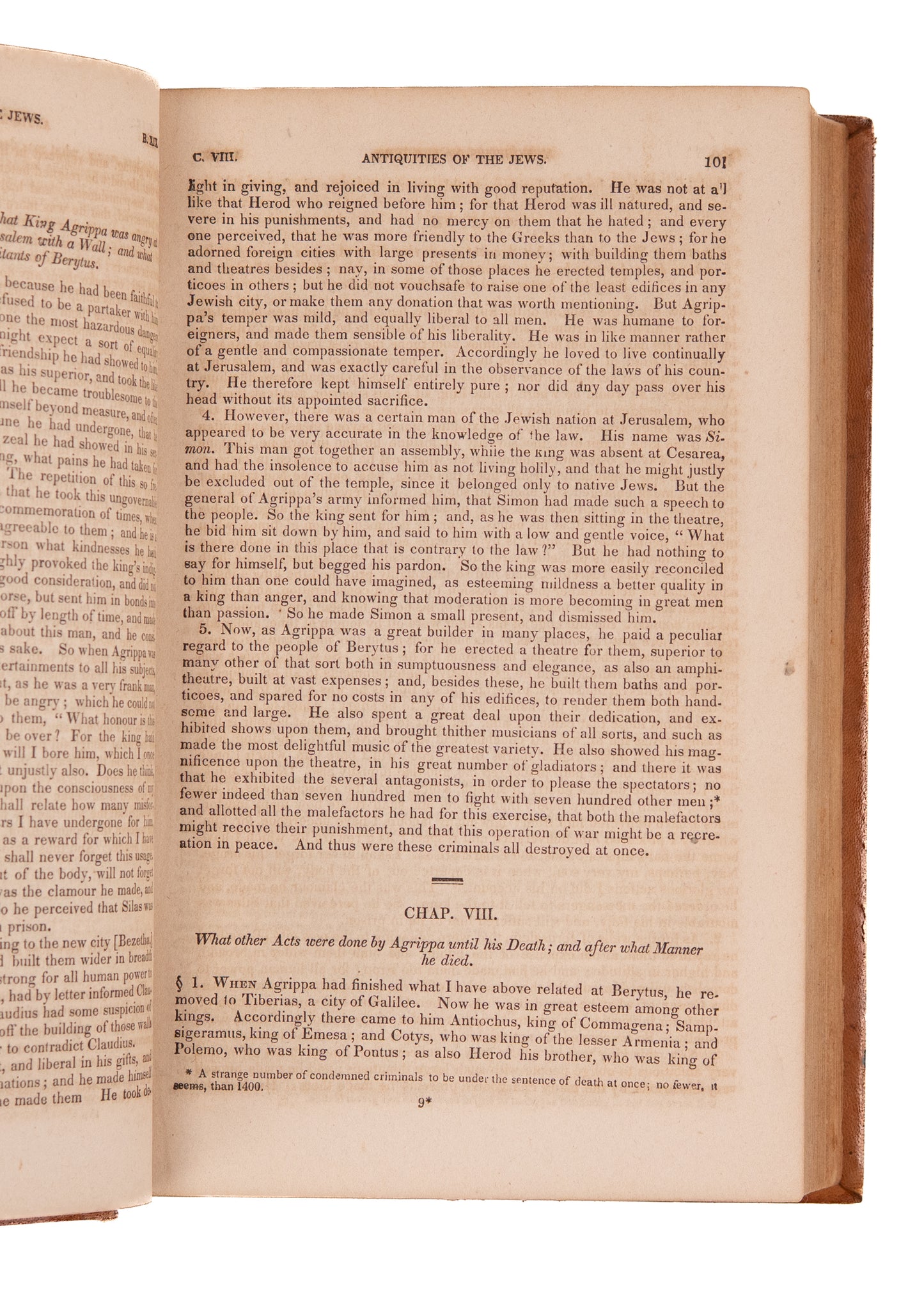 1827 FLAVIUS JOSEPHUS. The Works of Flavius Josephus in Handsome American Sheepskin Binding.