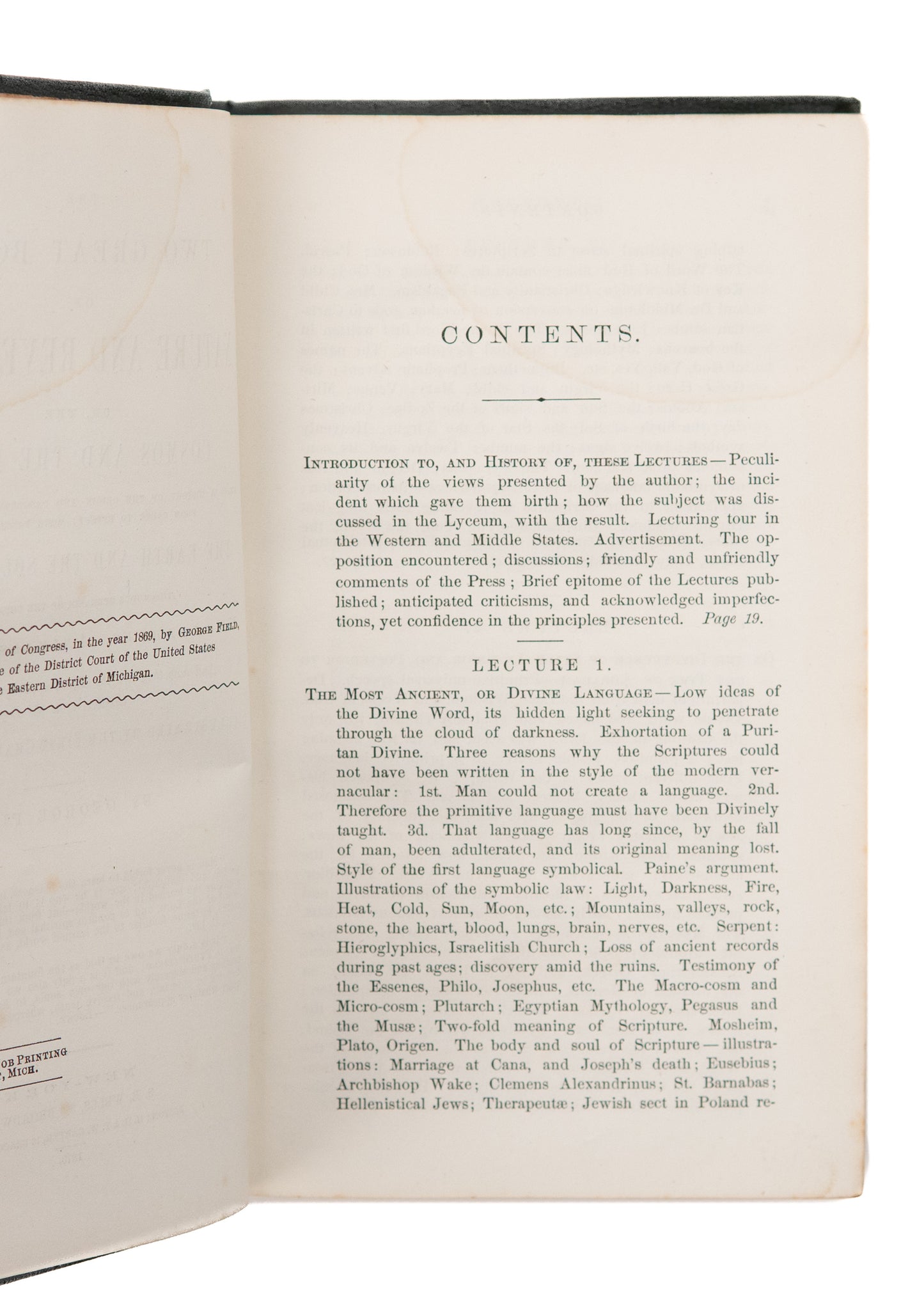 1870 GEORGE FIELD. The Two Great Books of Nature and Revelation. Christian-Aristotelian Work.