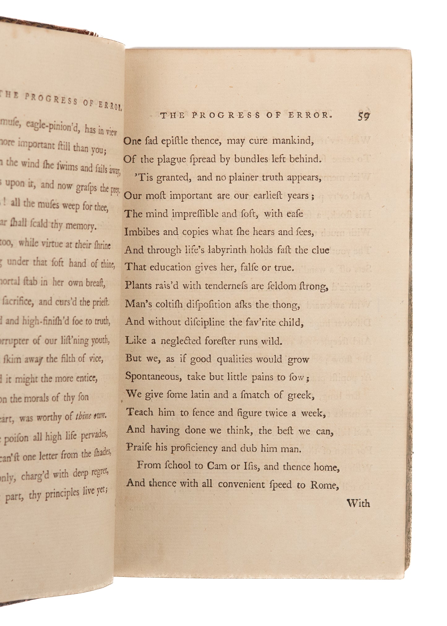 1788 WILLIAM COWPER. Poems, by William Cowper with Original Manuscript Poems by Wm. Hayley.