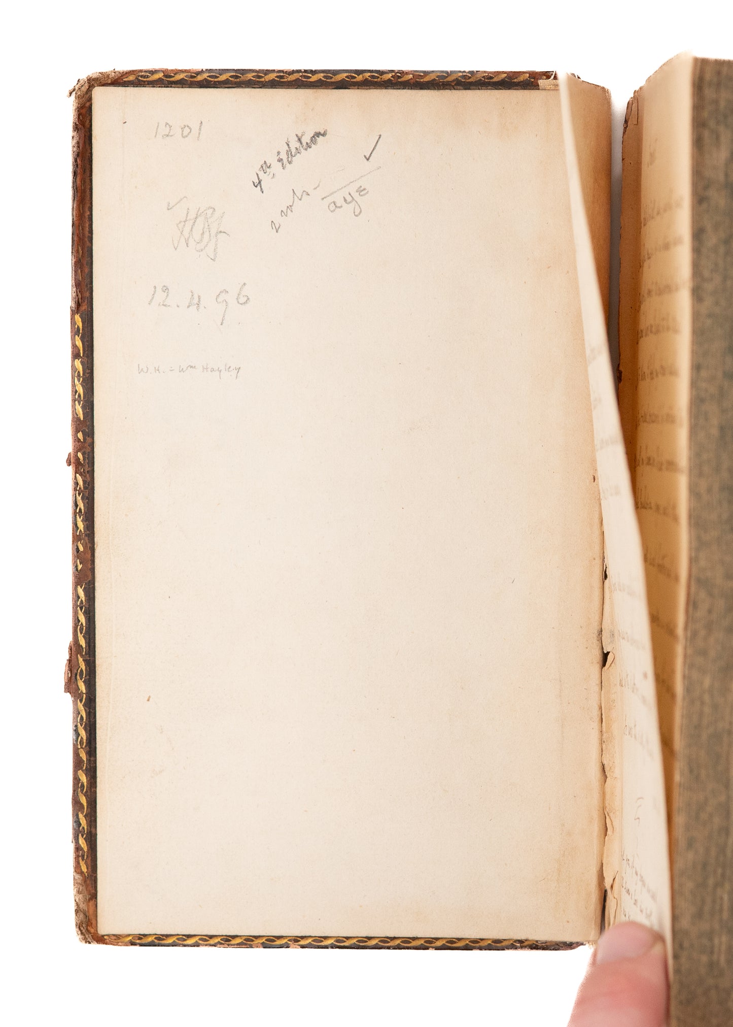 1788 WILLIAM COWPER. Poems, by William Cowper with Original Manuscript Poems by Wm. Hayley.