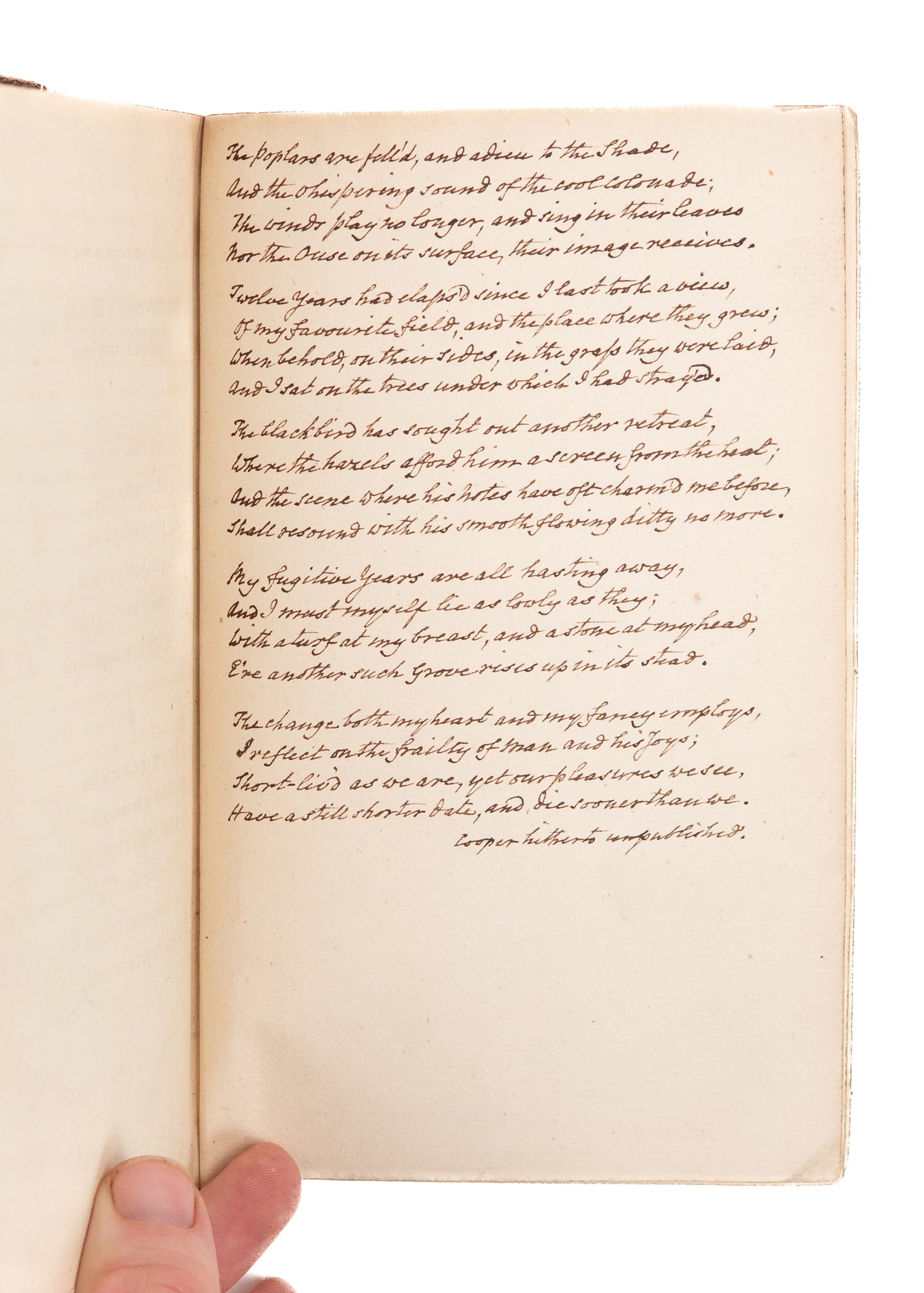 1788 WILLIAM COWPER. Poems, by William Cowper with Original Manuscript Poems by Wm. Hayley.