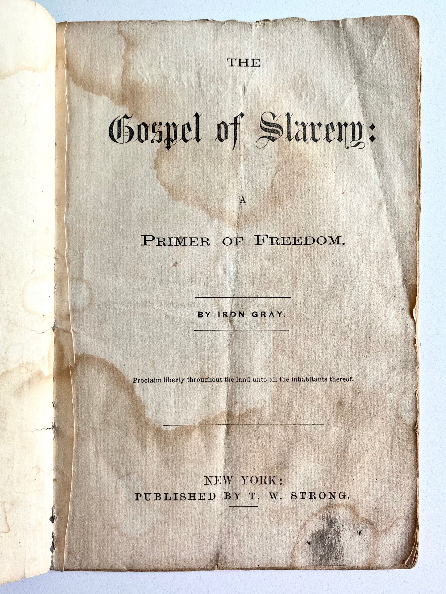 1864 CIVIL WAR & SLAVERY. An Abolitionist Anti-Slavery Primer for the Young. Abolition Provenance.