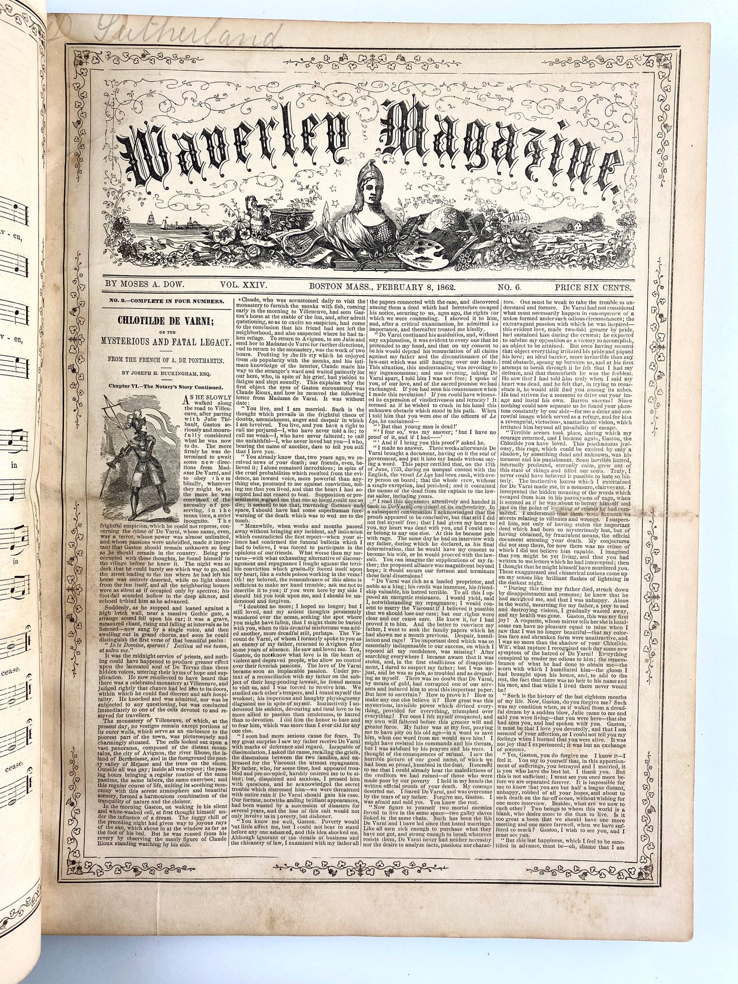1862 CIVIL WAR. Illustrated Waverly Magazine. Extensive Original Content for the Wives of Soldiers.