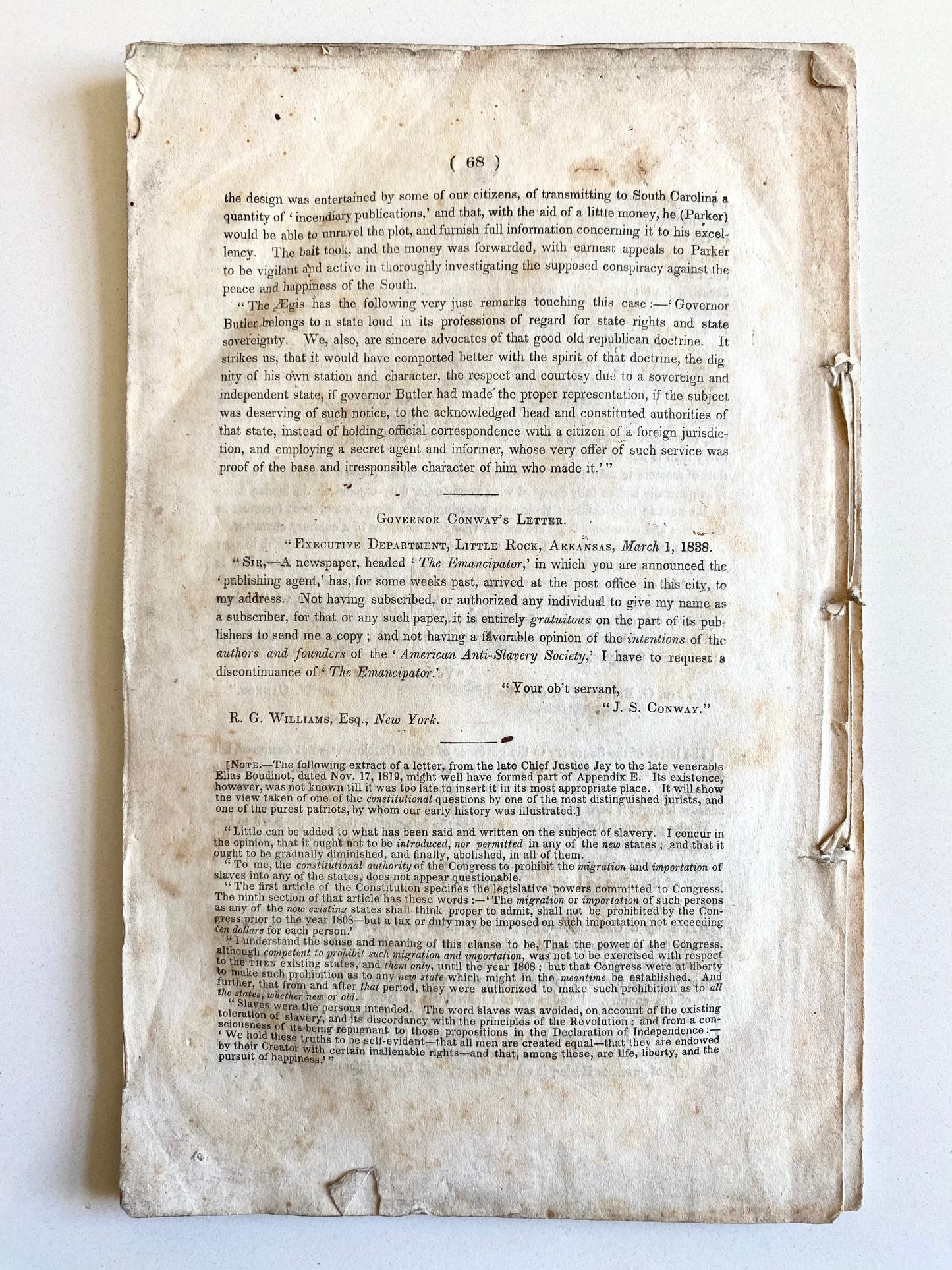 1838 ANTI-SLAVERY EXAMINER. Female Abolitionist, M. W. Chapman's Copy!