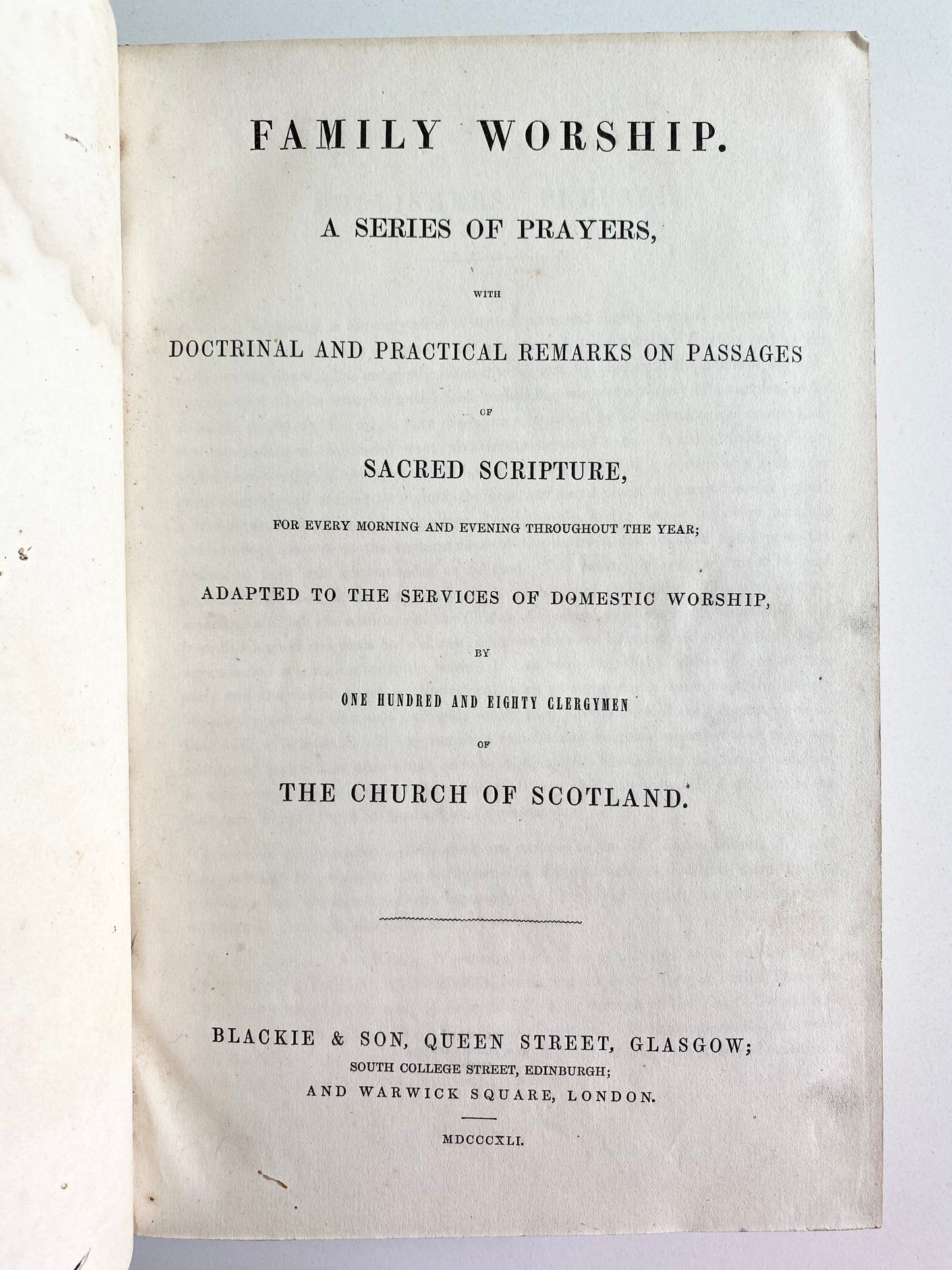 1841 SCOTTISH DIVINES. Daily Readings by M'Cheyne, Bonar, Fairbarn, etc. Superb!