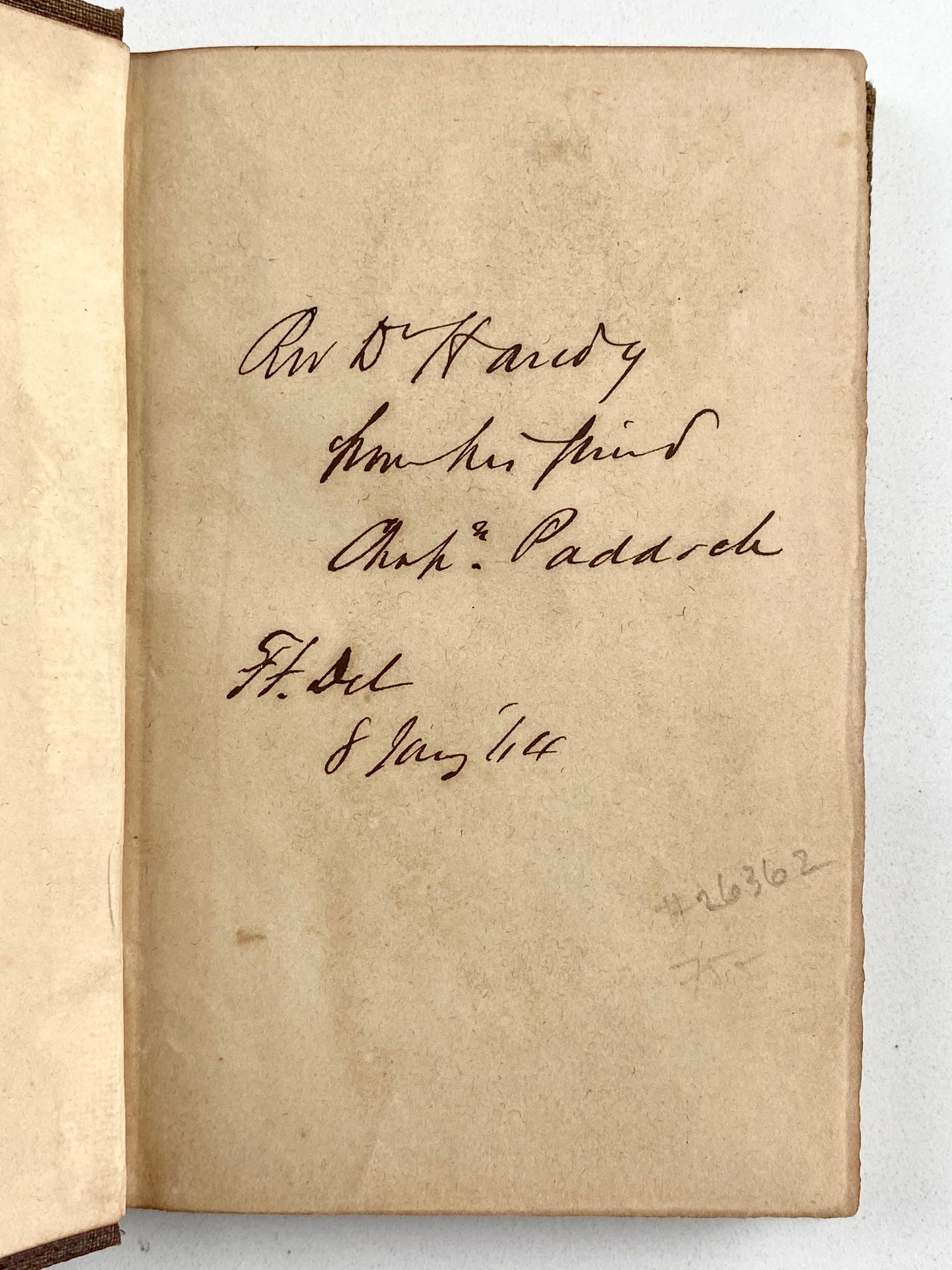 1862 CIVIL WAR. Rare Volume Gifted by Union Chaplain to Imprisoned Confederate Sympathizing Presbyterian.