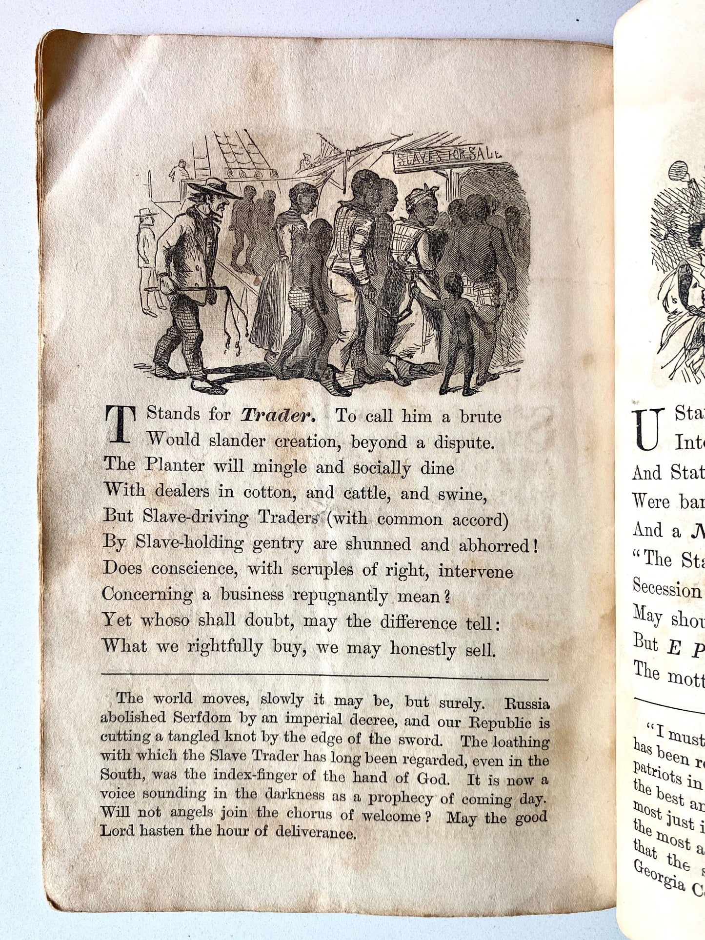 1864 CIVIL WAR & SLAVERY. An Abolitionist Anti-Slavery Primer for the Young. Abolition Provenance.