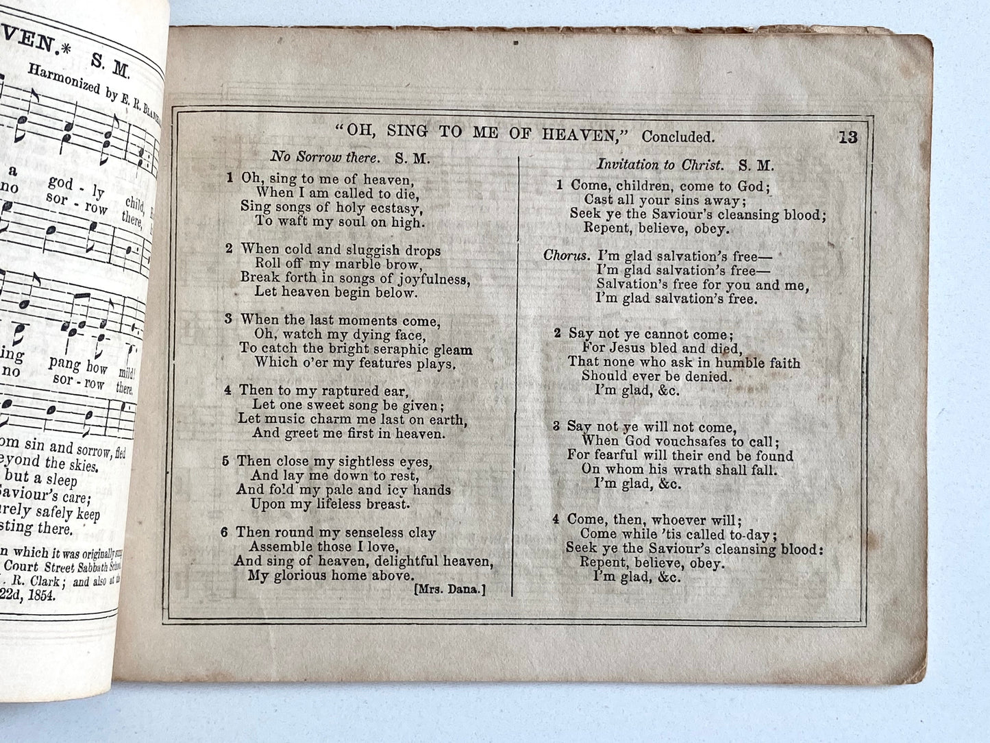 1860 J. W. DADMUN. The Eolian Harp. Hymnal for Sunday Schools & Band of Hope Temperance Meetings.