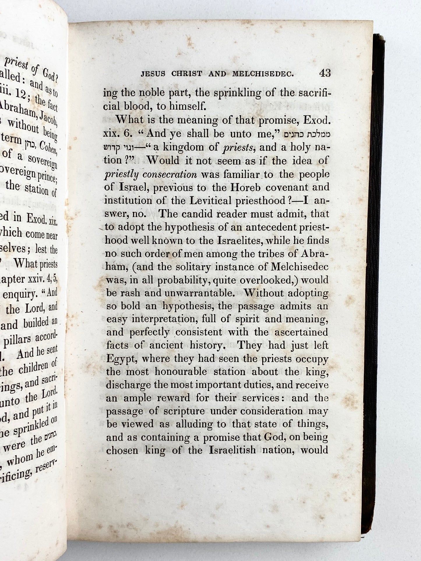 1852 JAMES GRAY. On the Priesthoods of Christ and Melchisedec. Scarce! Irish Presbyterian