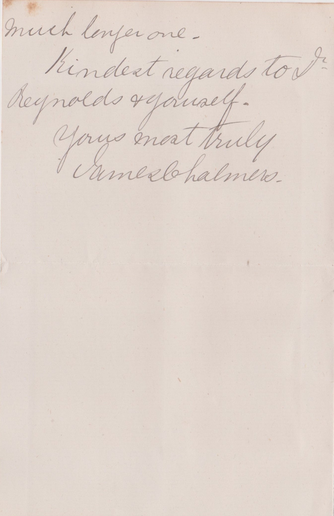 1887 JAMES CHALMERS. 1.5pp Autograph Letter of Pioneer Missionary to Rarotonga and Cook Islands.