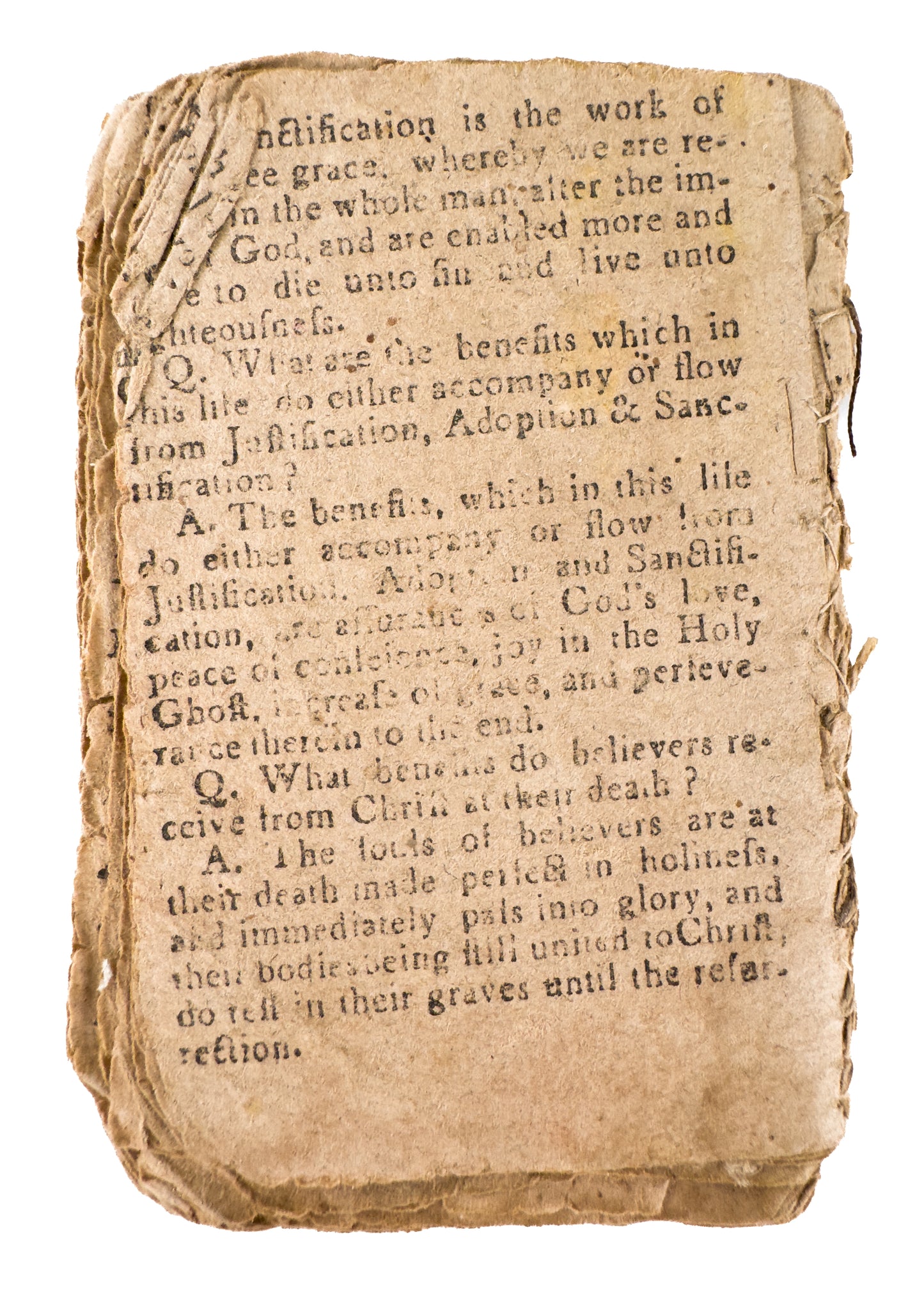 pre-1777 NEW ENGLAND PRIMER. Unrecorded Edition Fragment with Unrecorded Woodcut.