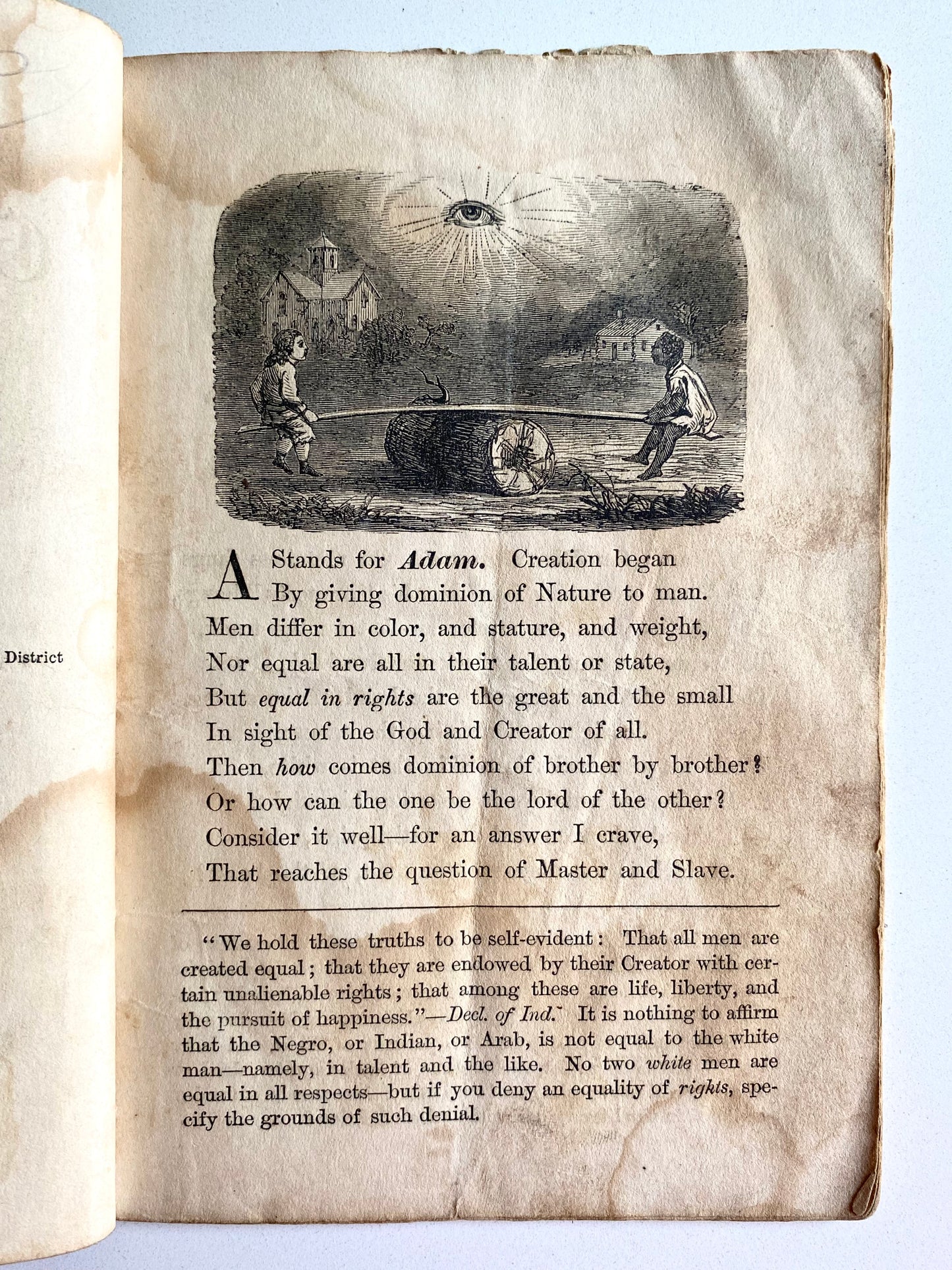 1864 CIVIL WAR & SLAVERY. An Abolitionist Anti-Slavery Primer for the Young. Abolition Provenance.