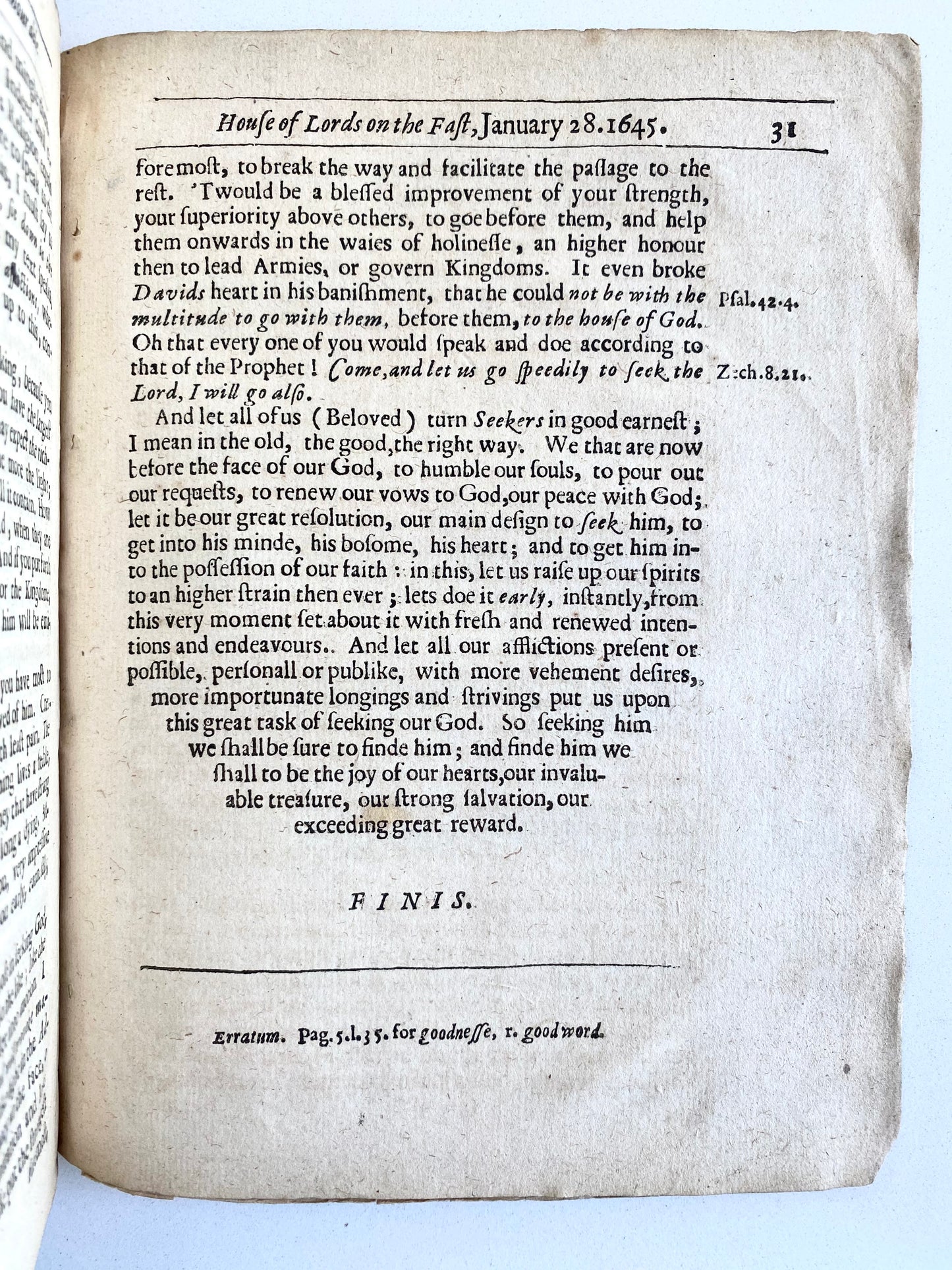 1645 GASPAR HICKS. Puritan Warns of the Dangers of Prosperity and the Benefits of Affliction.