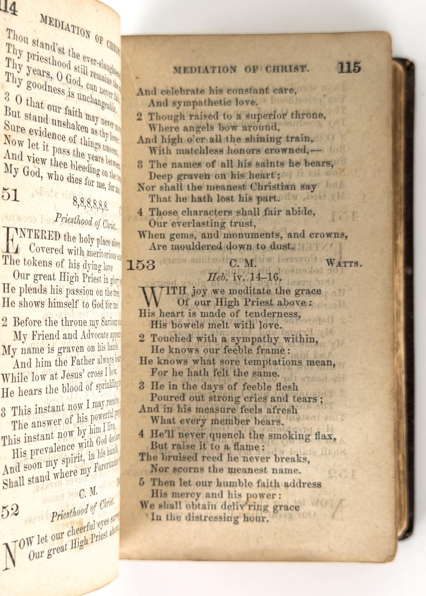 1860 CONFEDERATE HYMNAL. Collection of Hymns by Southern Methodist Publishing. Yancey Family.
