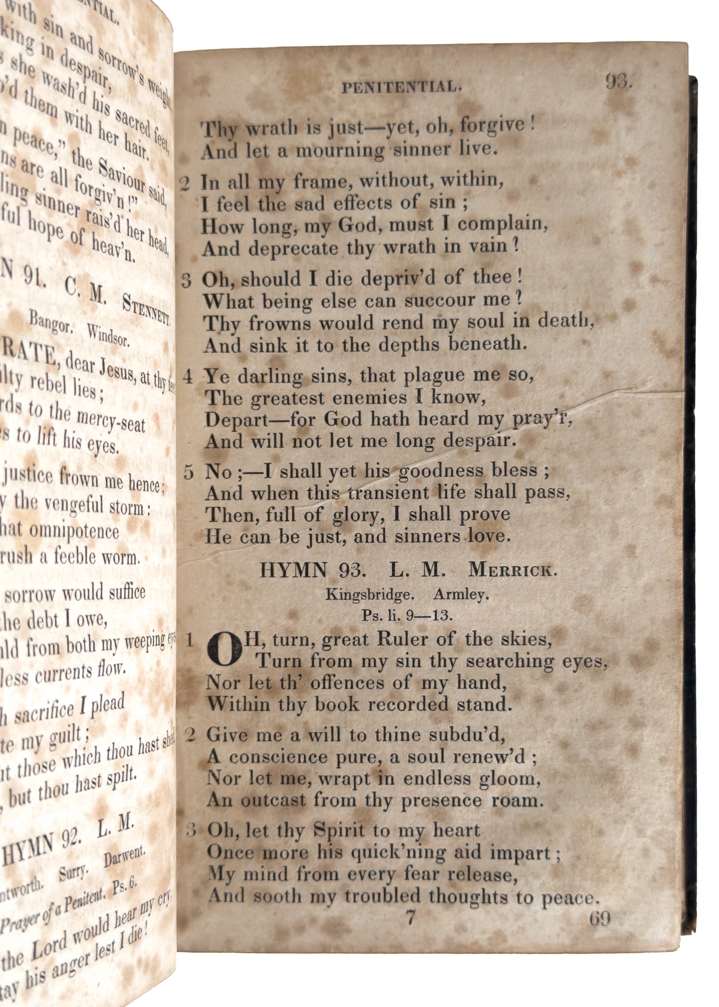 1827 ASAHEL NETTLETON. "The" Hymnal of the Second Great Awakening. Early Edition.