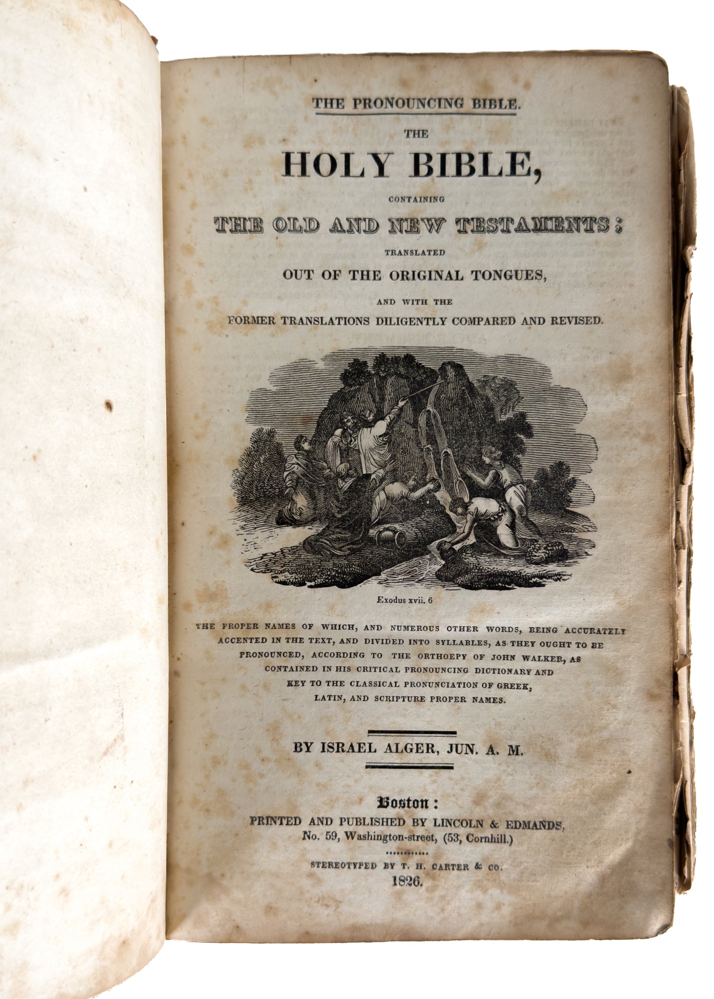 1826 PRONOUNCING BIBLE. Provenance to Influential Early Abortion Death and Court Case.